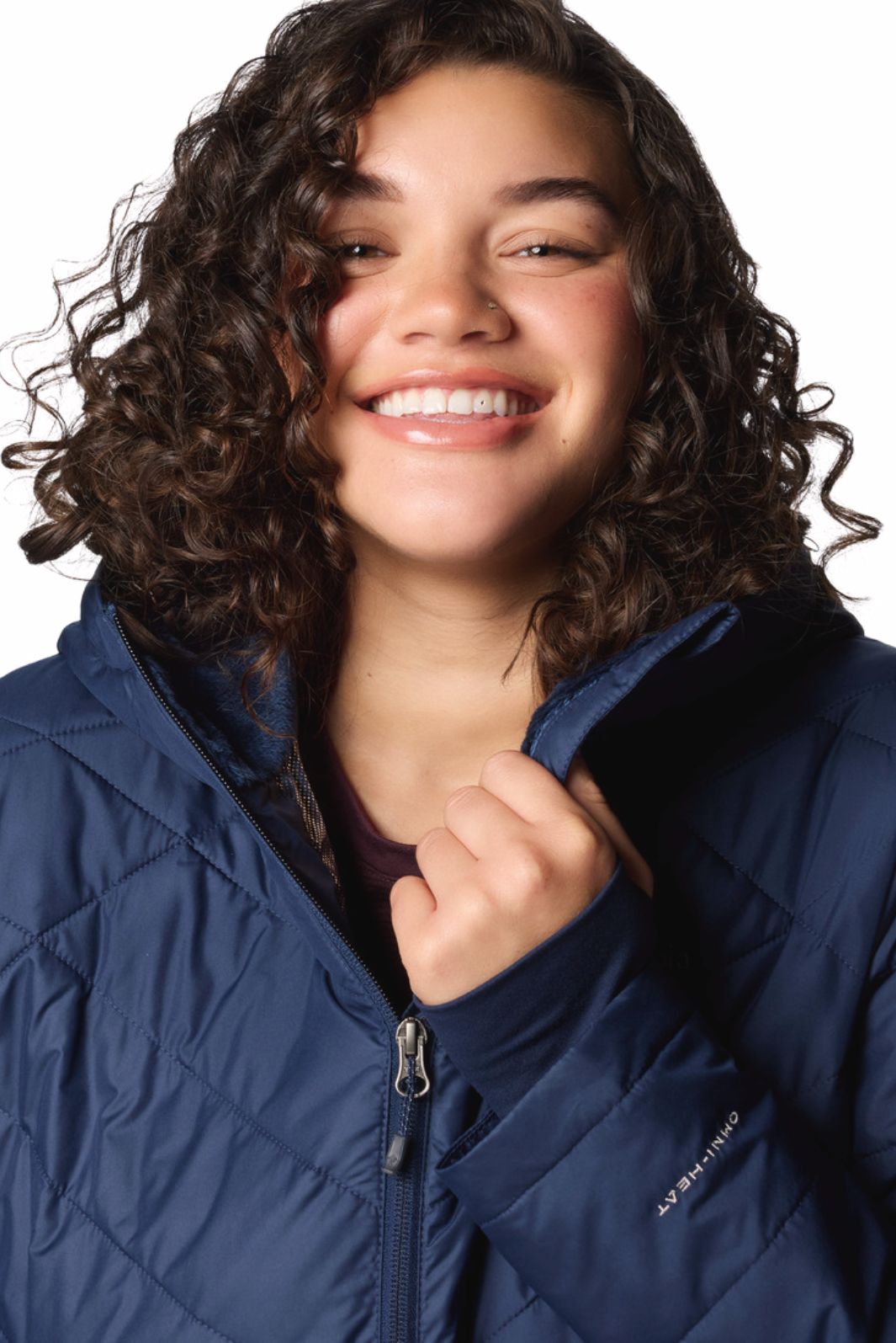 Manteau Long avec Capuchon Heavenly Taille Plus - Collegiate Navy