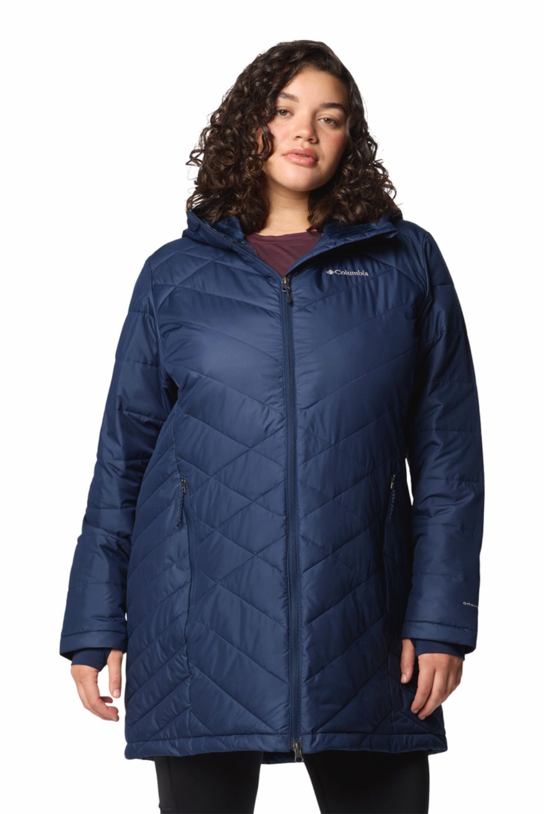 Manteau Long avec Capuchon Heavenly Taille Plus - Collegiate Navy