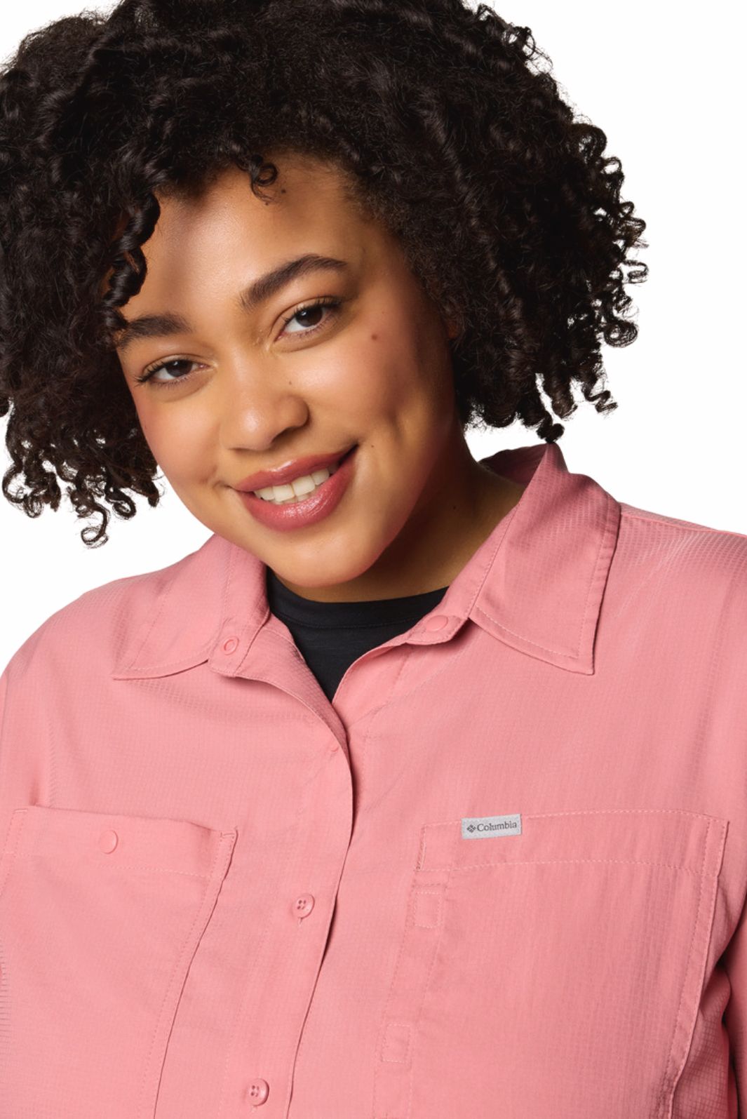 Plus Size Silver Ridge Utility Shirt - Pink Agave