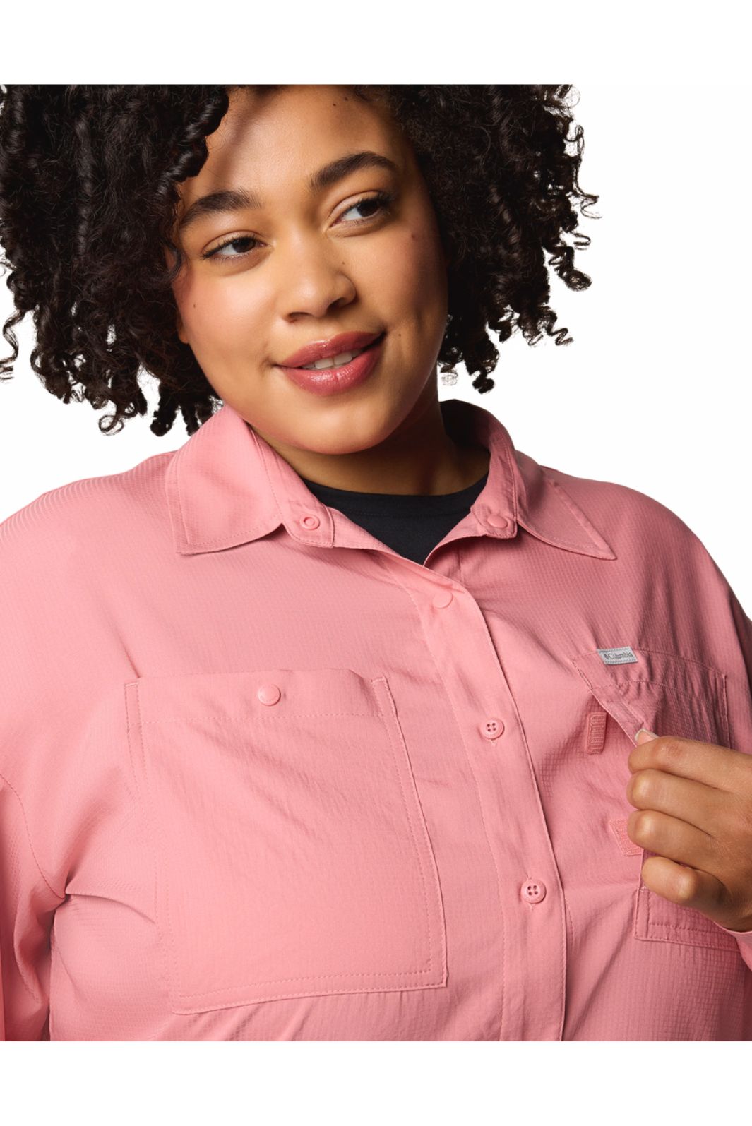 Plus Size Silver Ridge Utility Shirt - Pink Agave