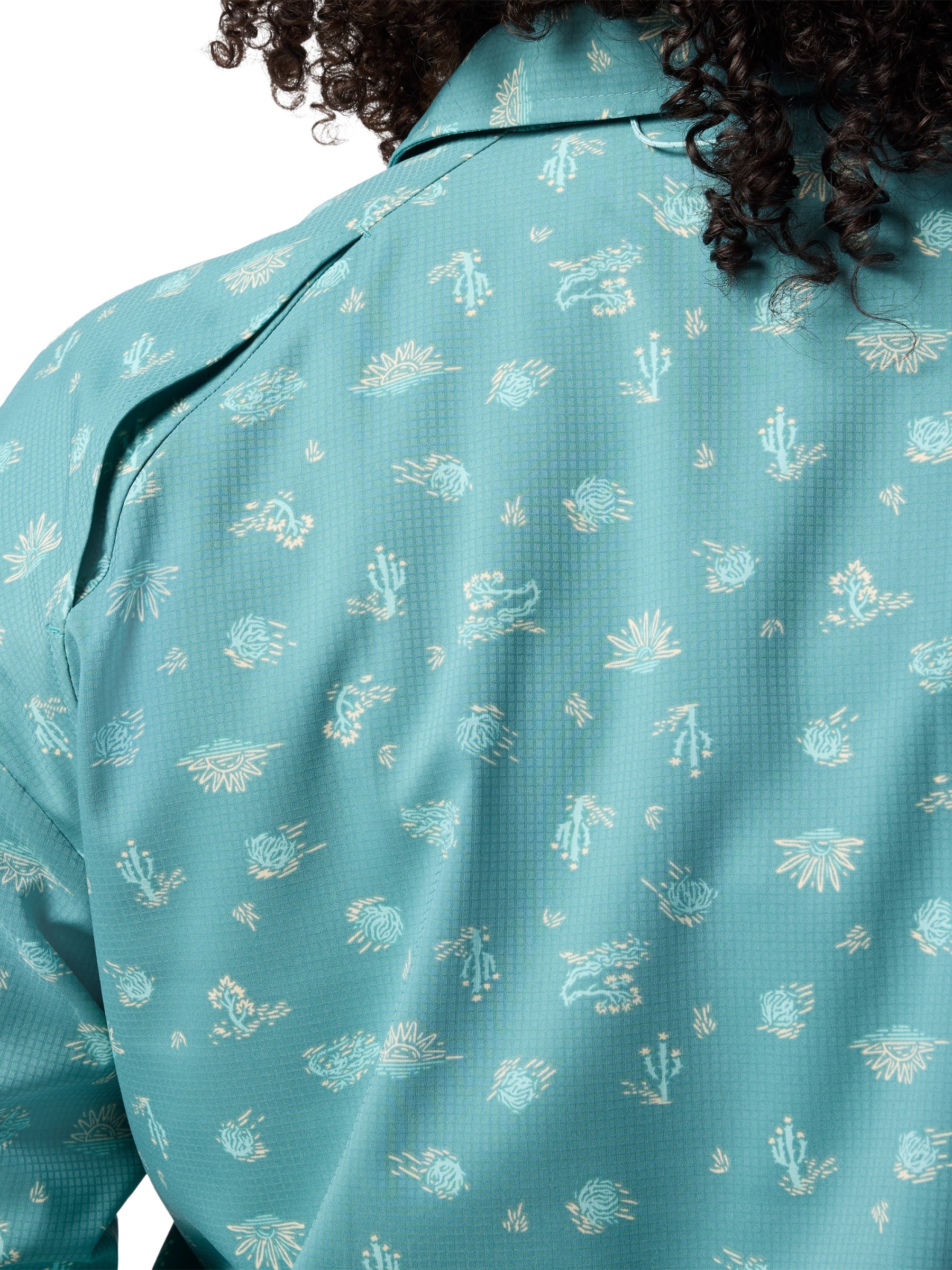 Plus Size Silver Ridge Utility Patterned Shirt - Teal Deserted