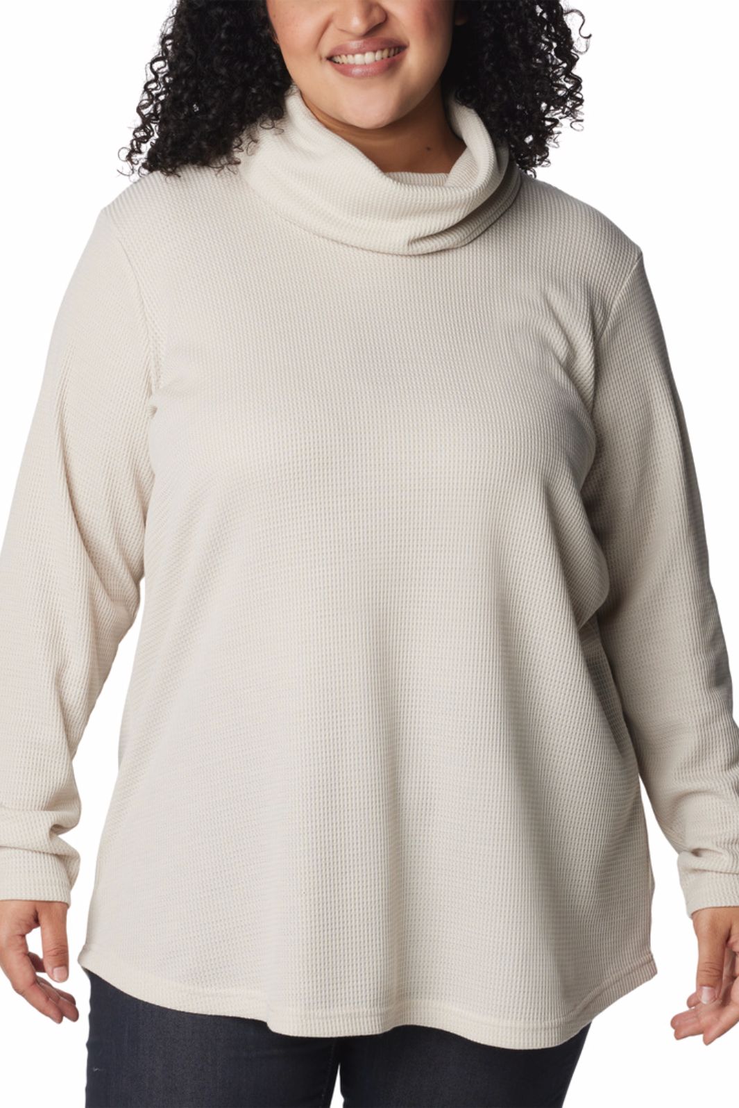 Chandail M/L Col Bénitier Gaufré Holly Hideaway Taille Plus - Dark Stone