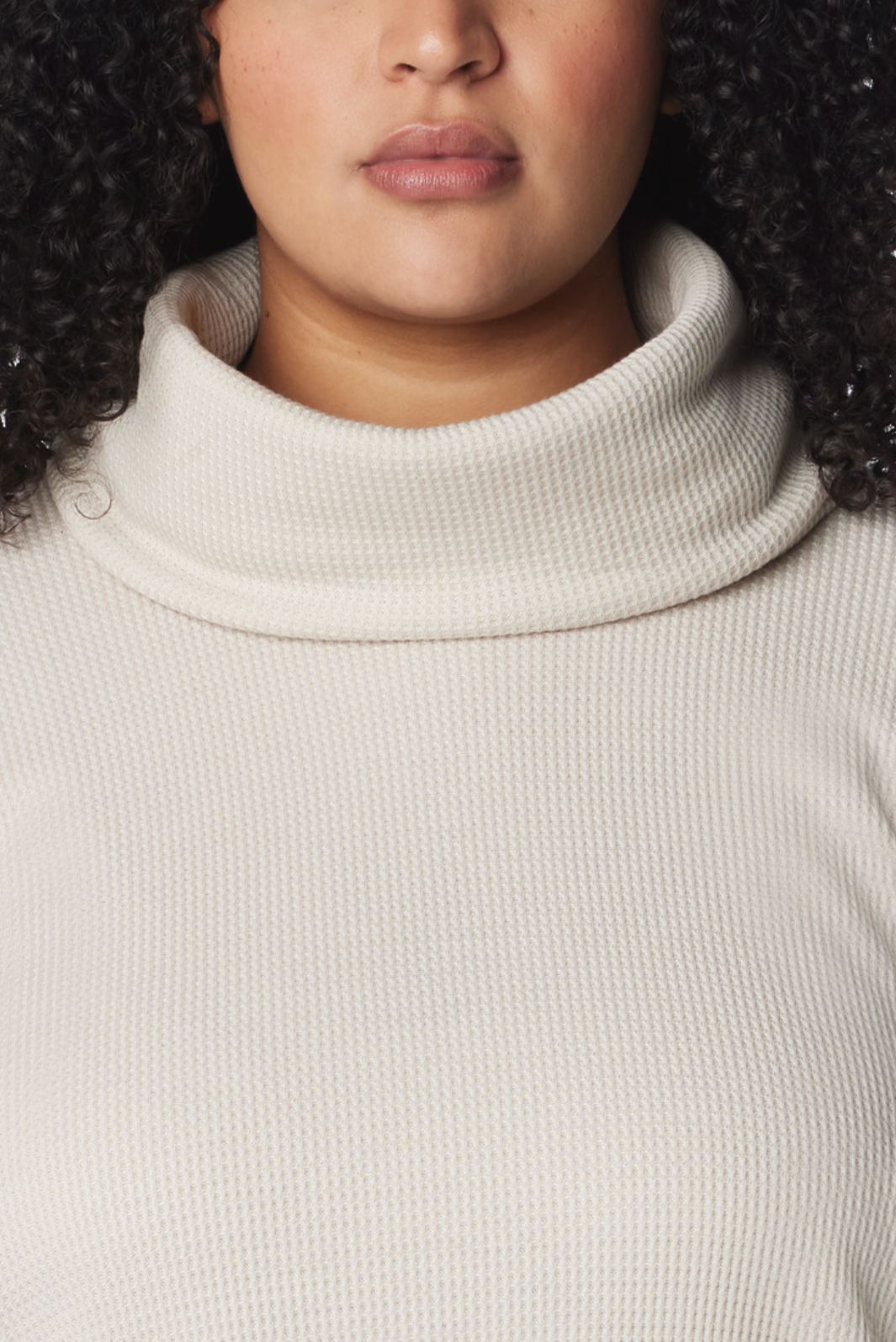 Chandail M/L Col Bénitier Gaufré Holly Hideaway Taille Plus - Dark Stone