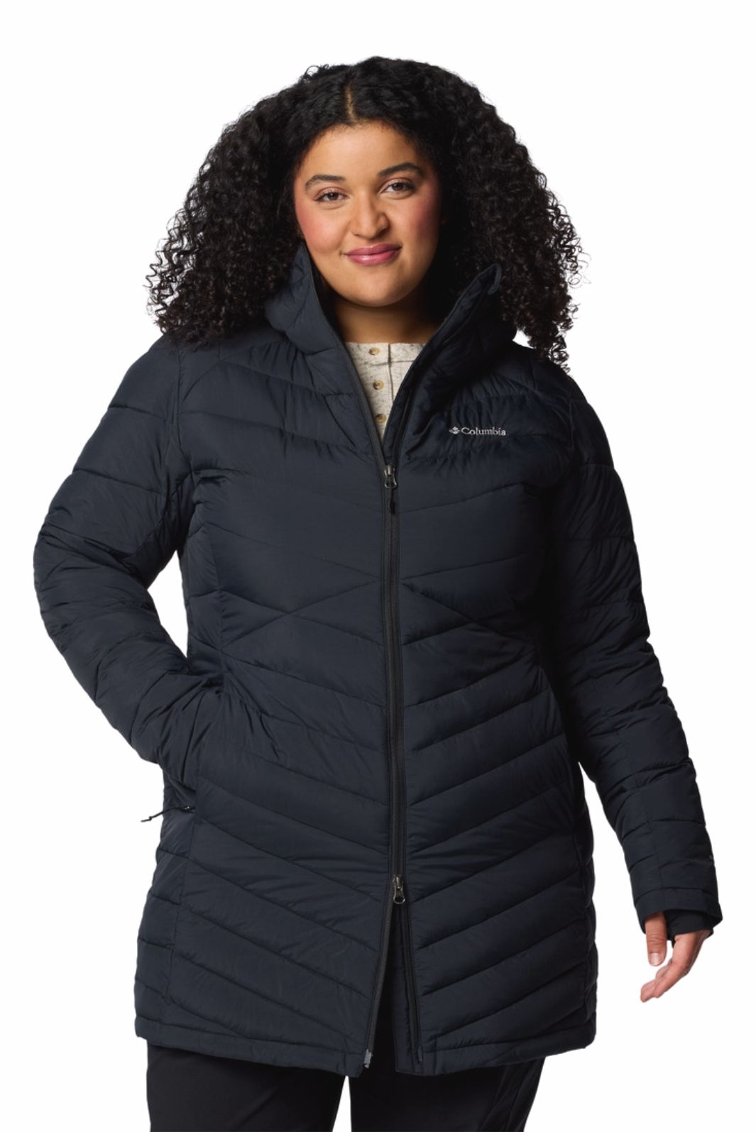 Manteau à Capuchon Joy Peak II Long Taille Plus - Black