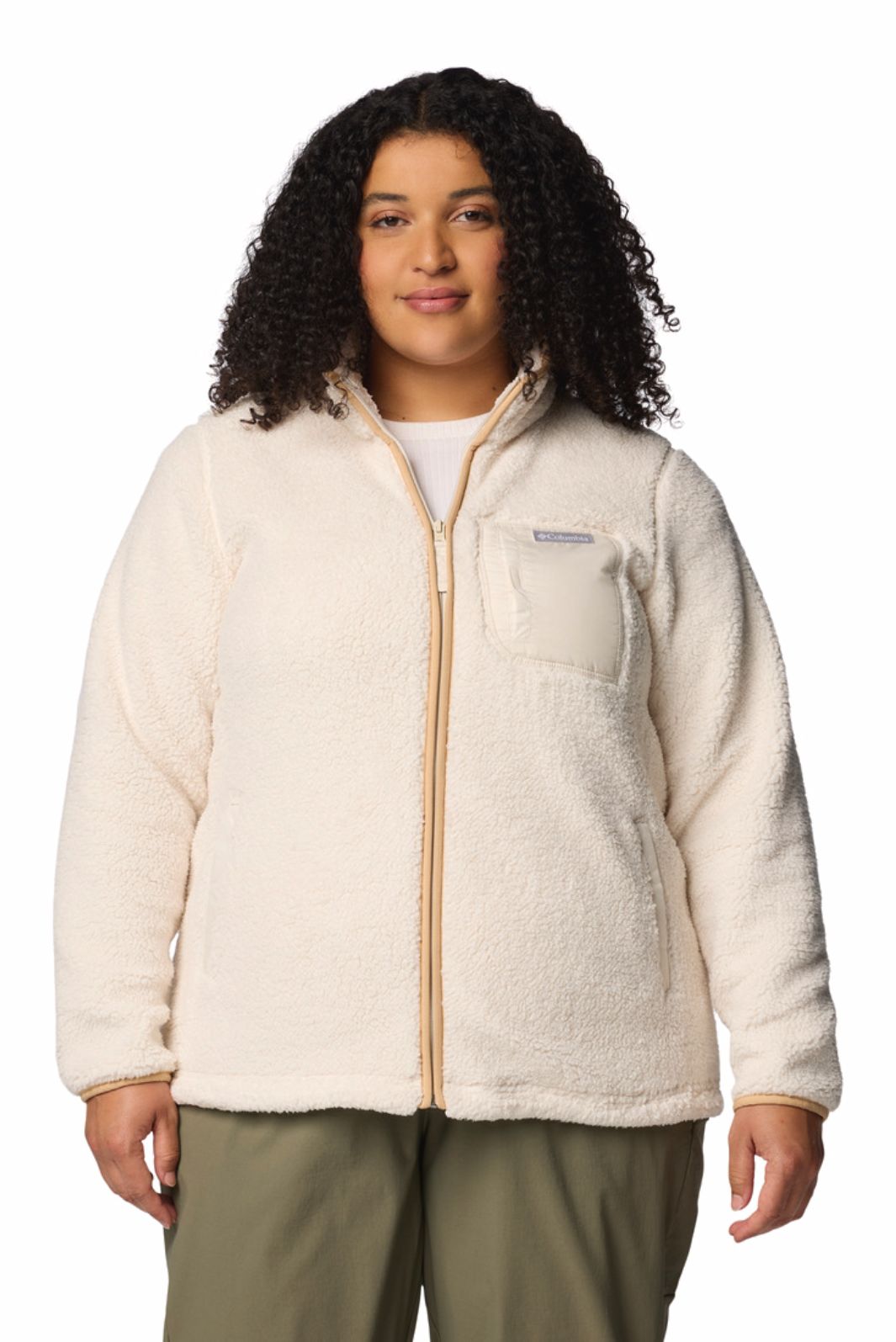 West Bend Full Zip II Fleece Jacket Plus Size Chalk