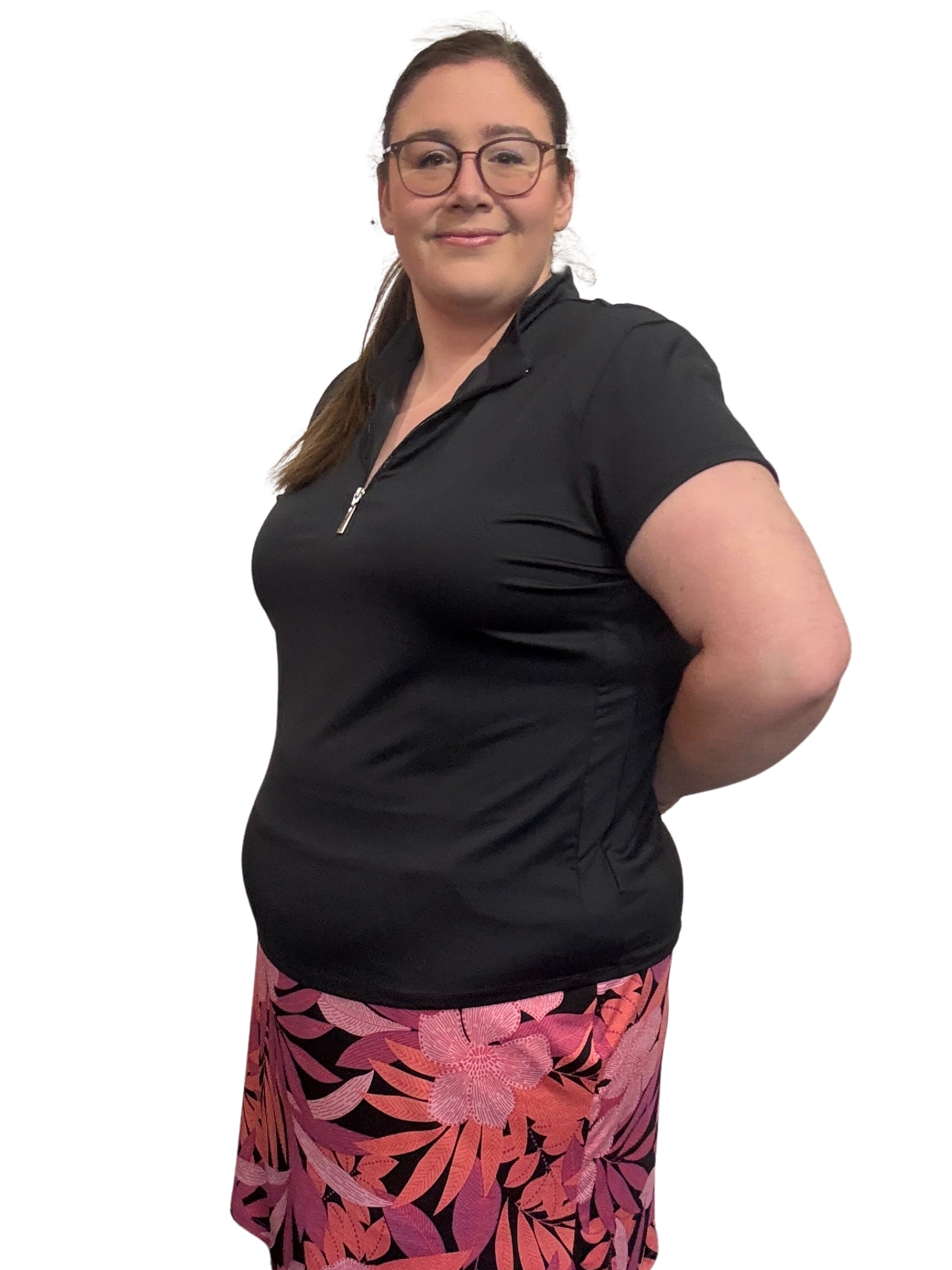 Polo de Golf Amber Taille Plus - Noir