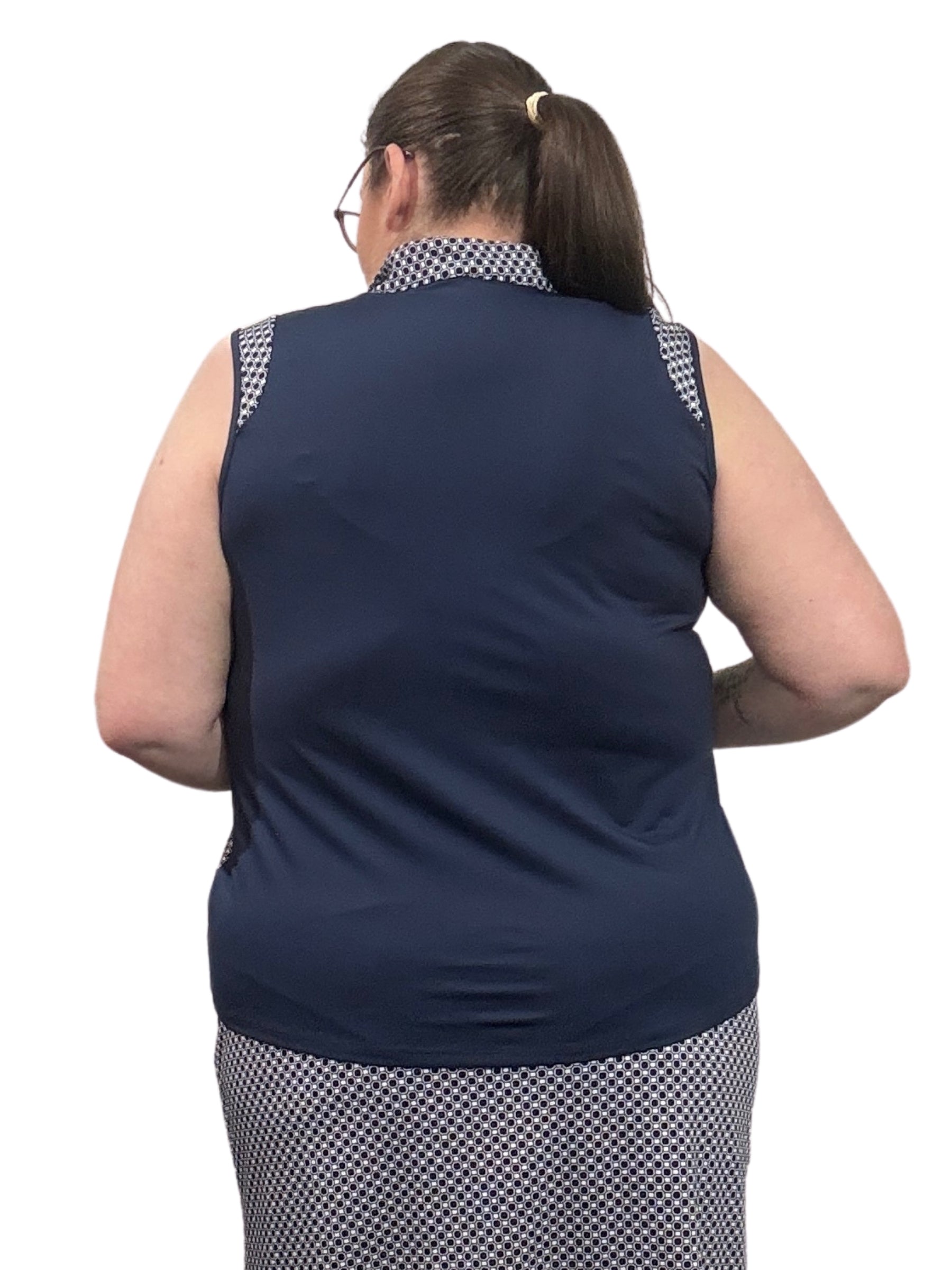 Polo de Golf Enya Taille Plus -  Marine-Blanc