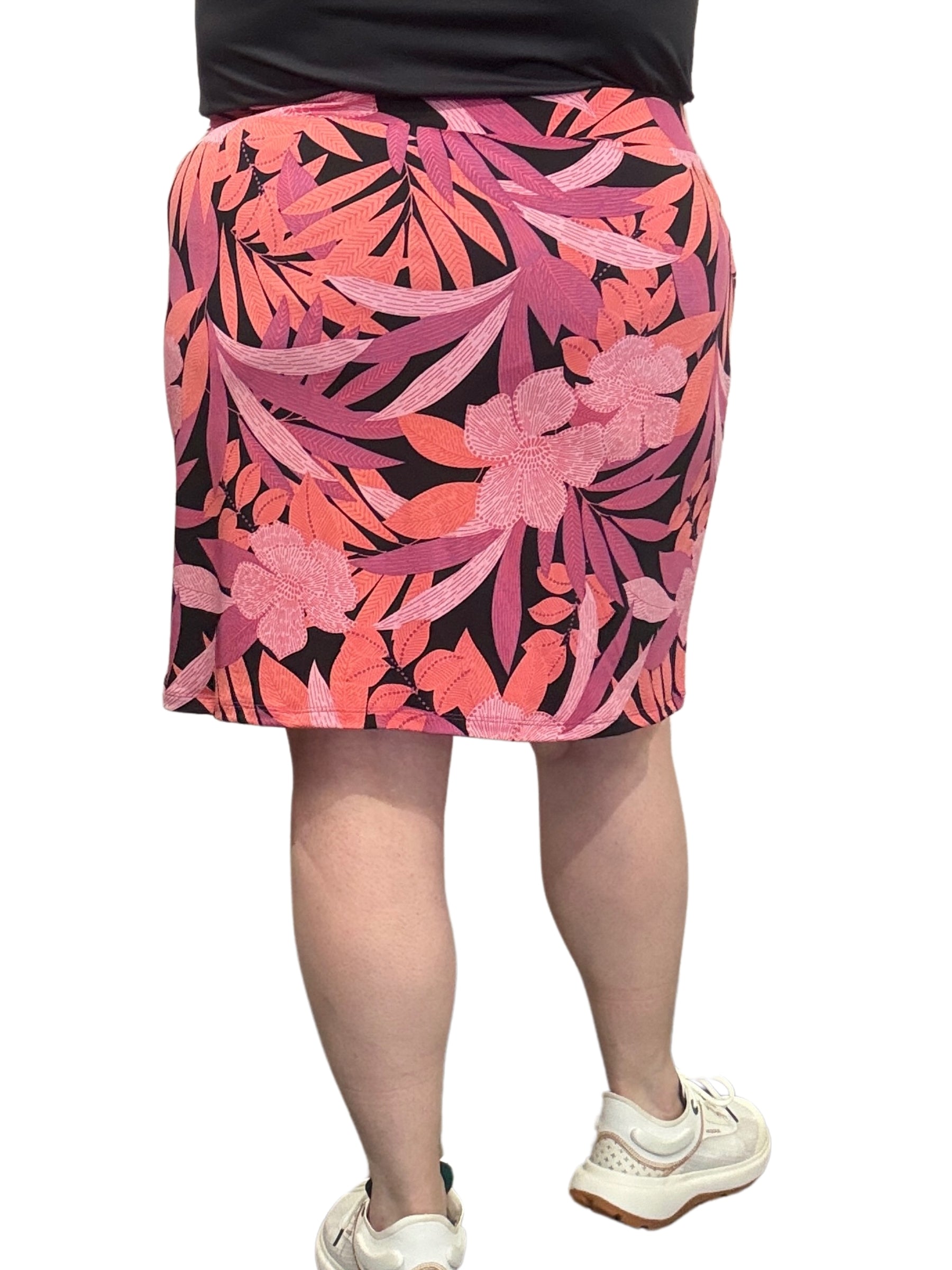 Jupe-Culotte De Golf Emily Taille Plus-  Noir-Fuchsia