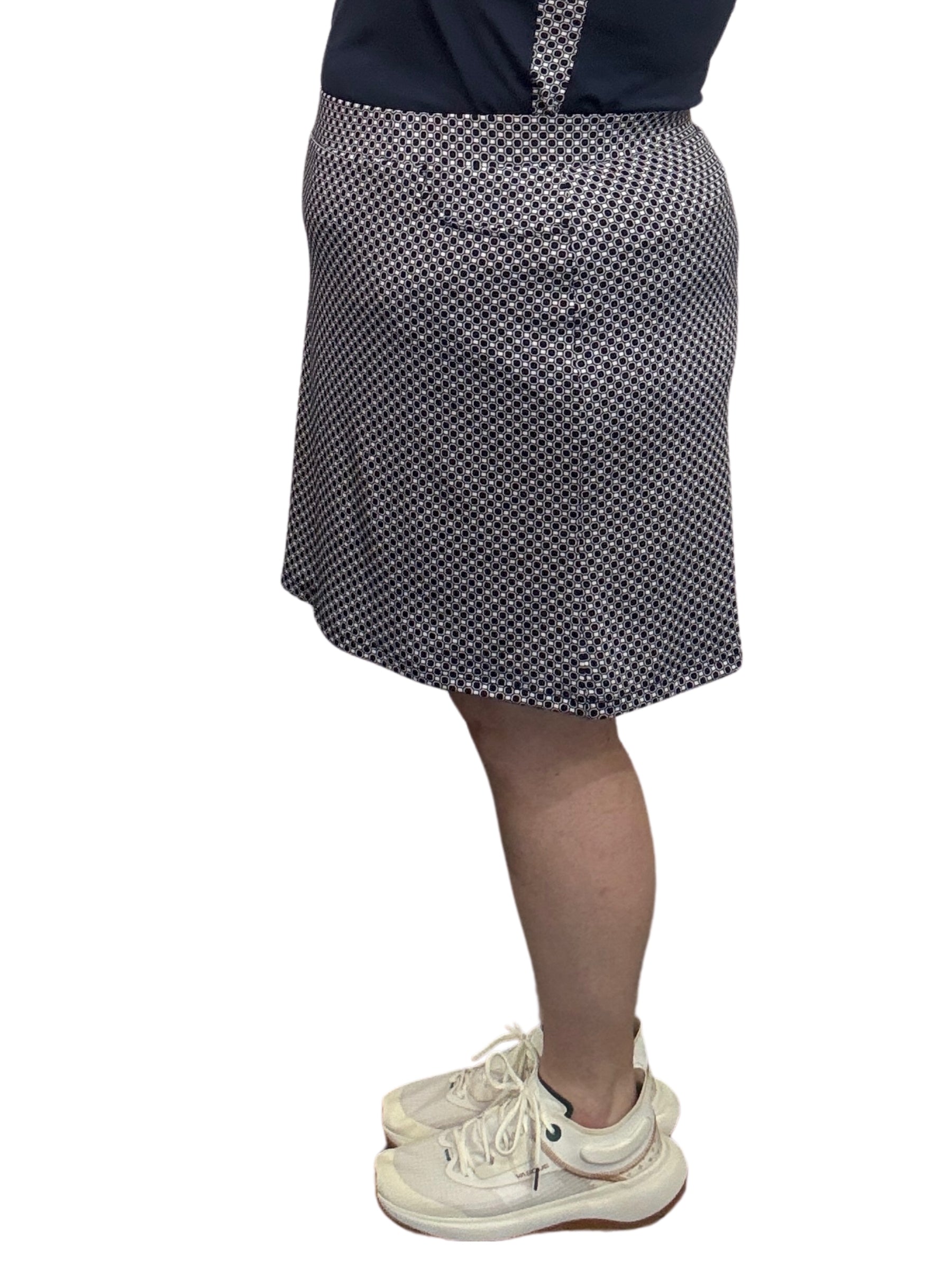 Jupe-Culotte De Golf Emily Taille Plus-  Marine-Blanc