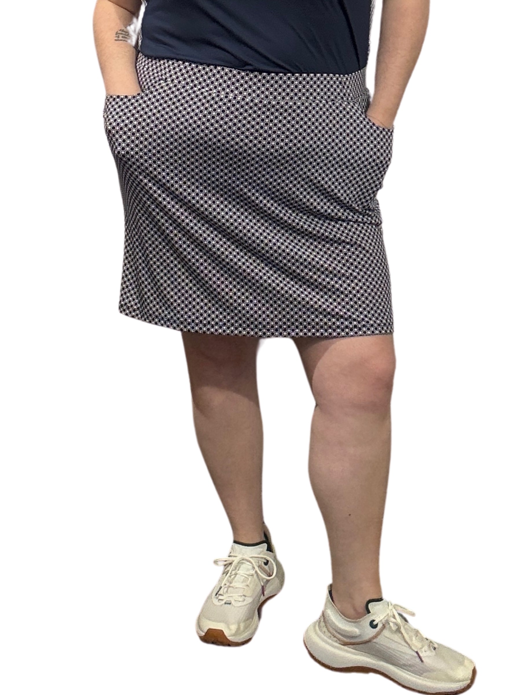 Emily Plus Size Golf Skorts - Navy-White