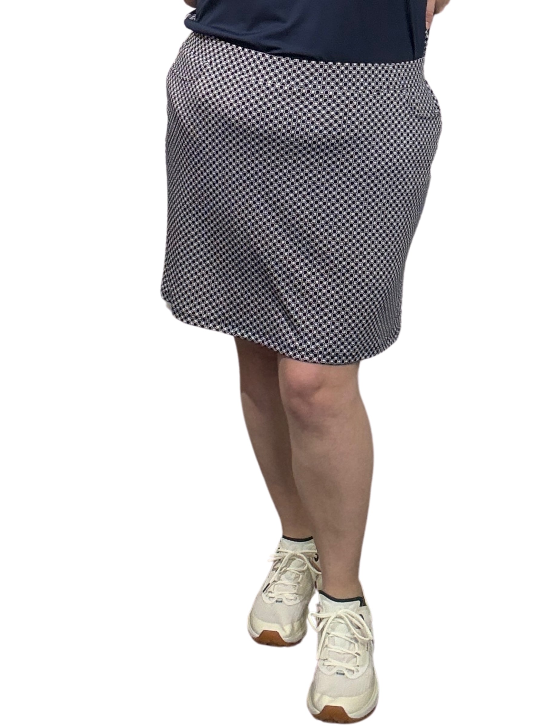 Jupe-Culotte De Golf Emily Taille Plus-  Marine-Blanc