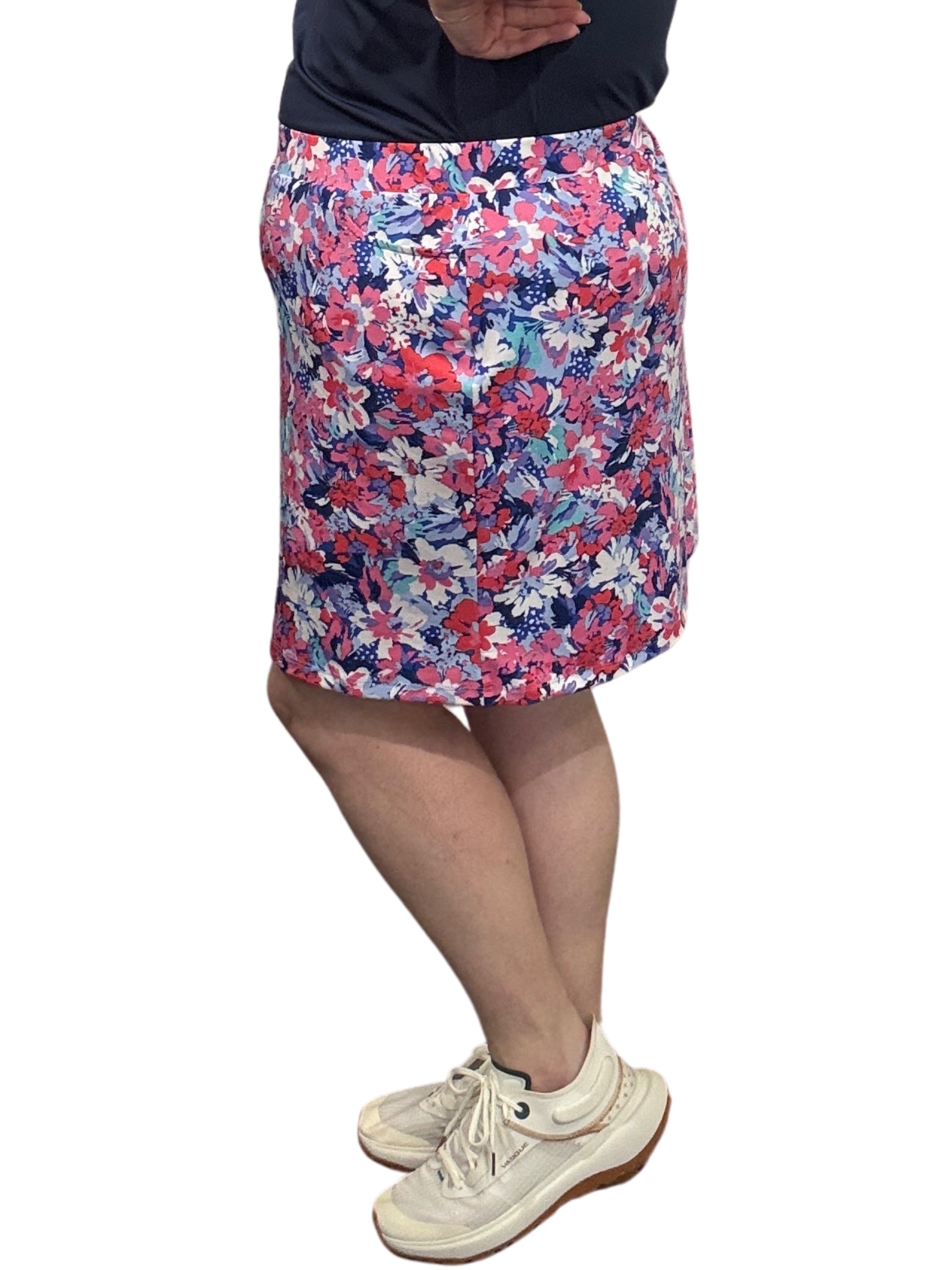 Jupe-Culotte De Golf Emily Taille Plus- - Fleuri Cobalt