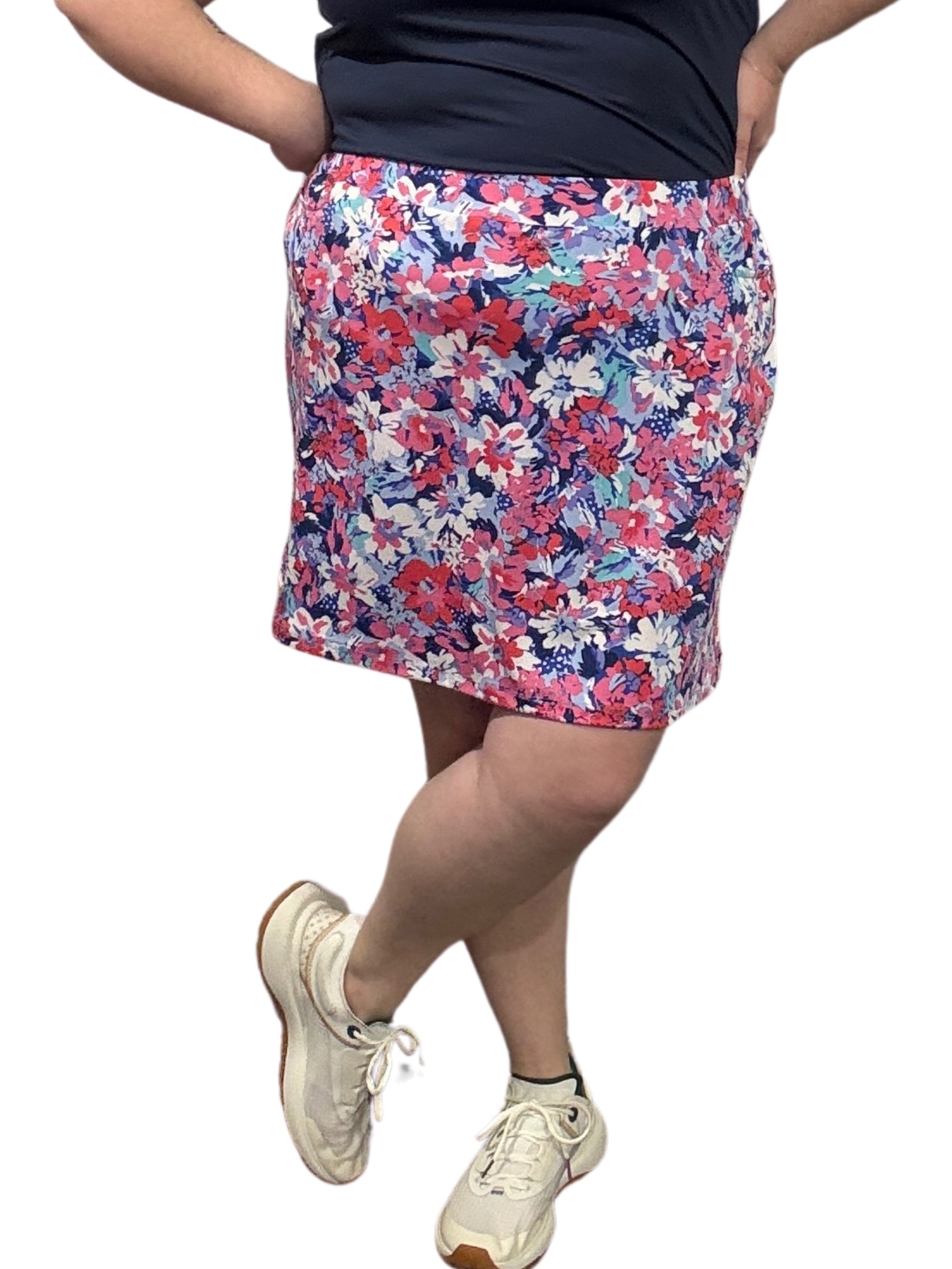 Jupe-Culotte De Golf Emily Taille Plus- - Fleuri Cobalt