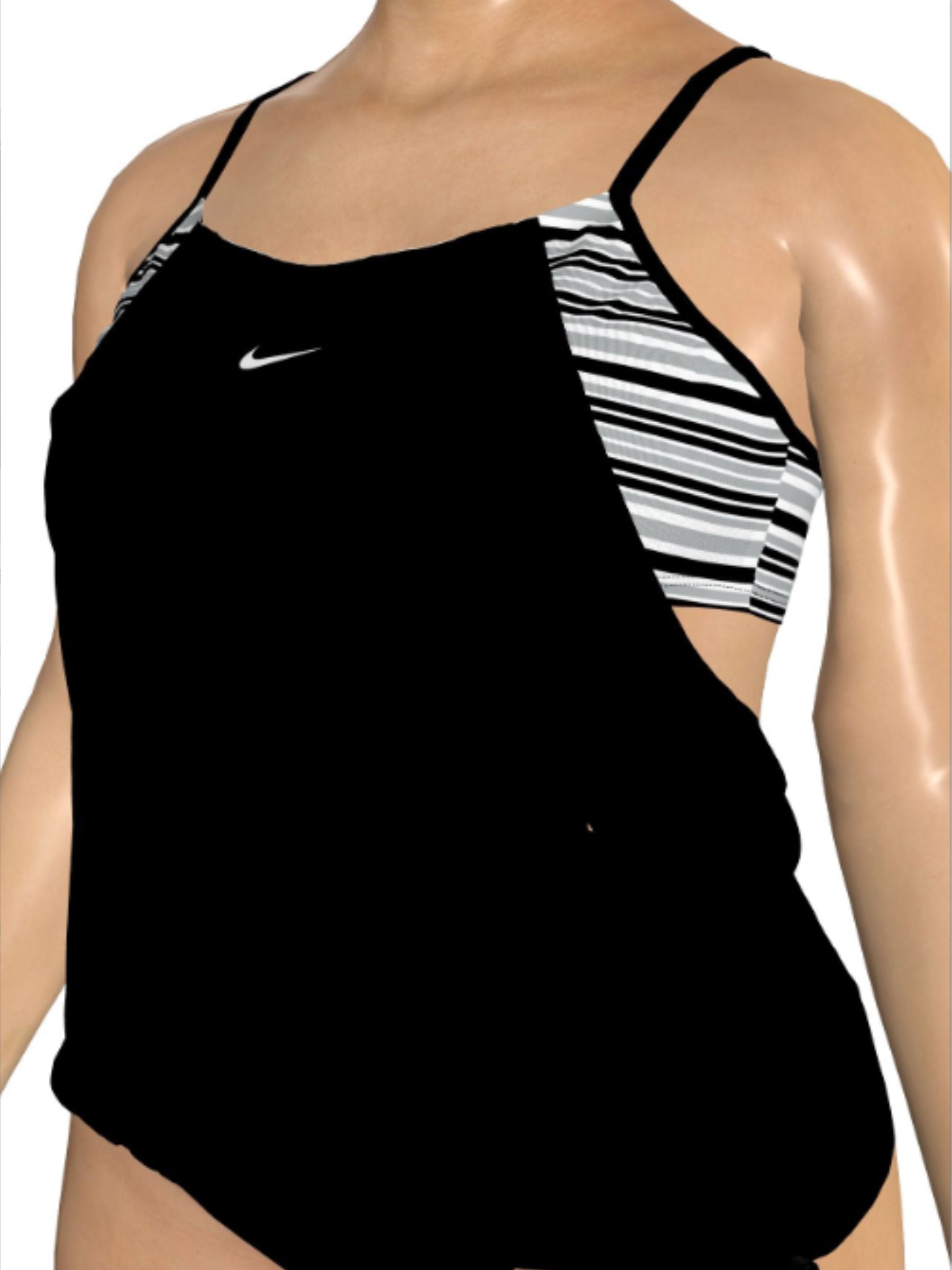 Plus Size Layered Tankini - Black