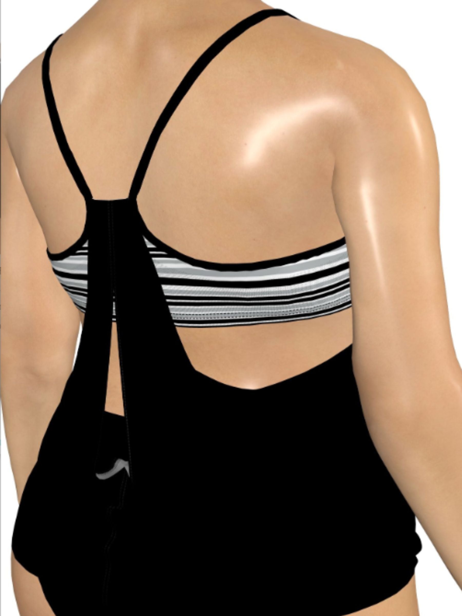 Plus Size Layered Tankini - Black