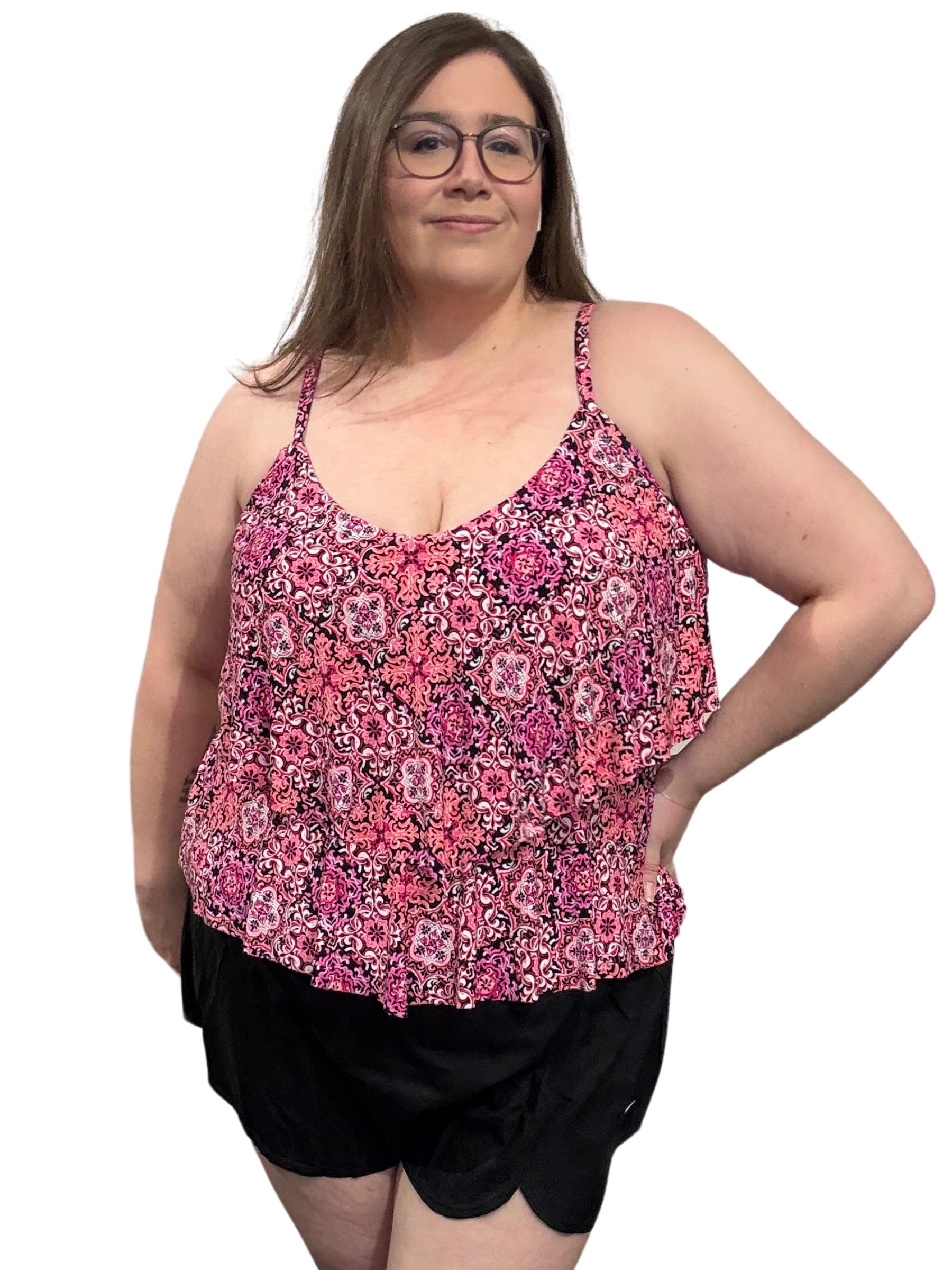 Haut de Tankini Tile-istic Ronnie Taille Plus - Black Multi