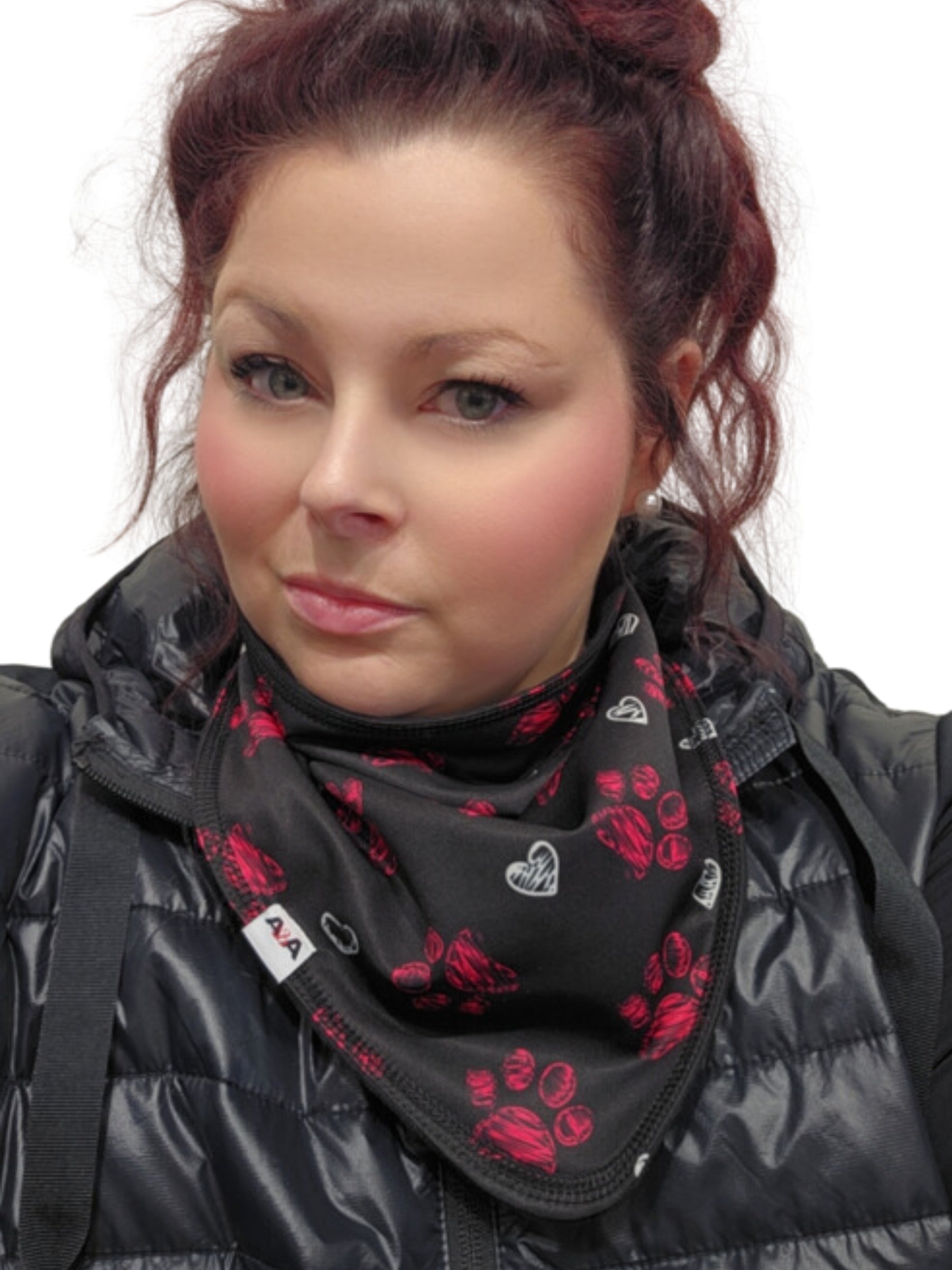 Bandana Doublé Margot - Noir Magenta Blanc