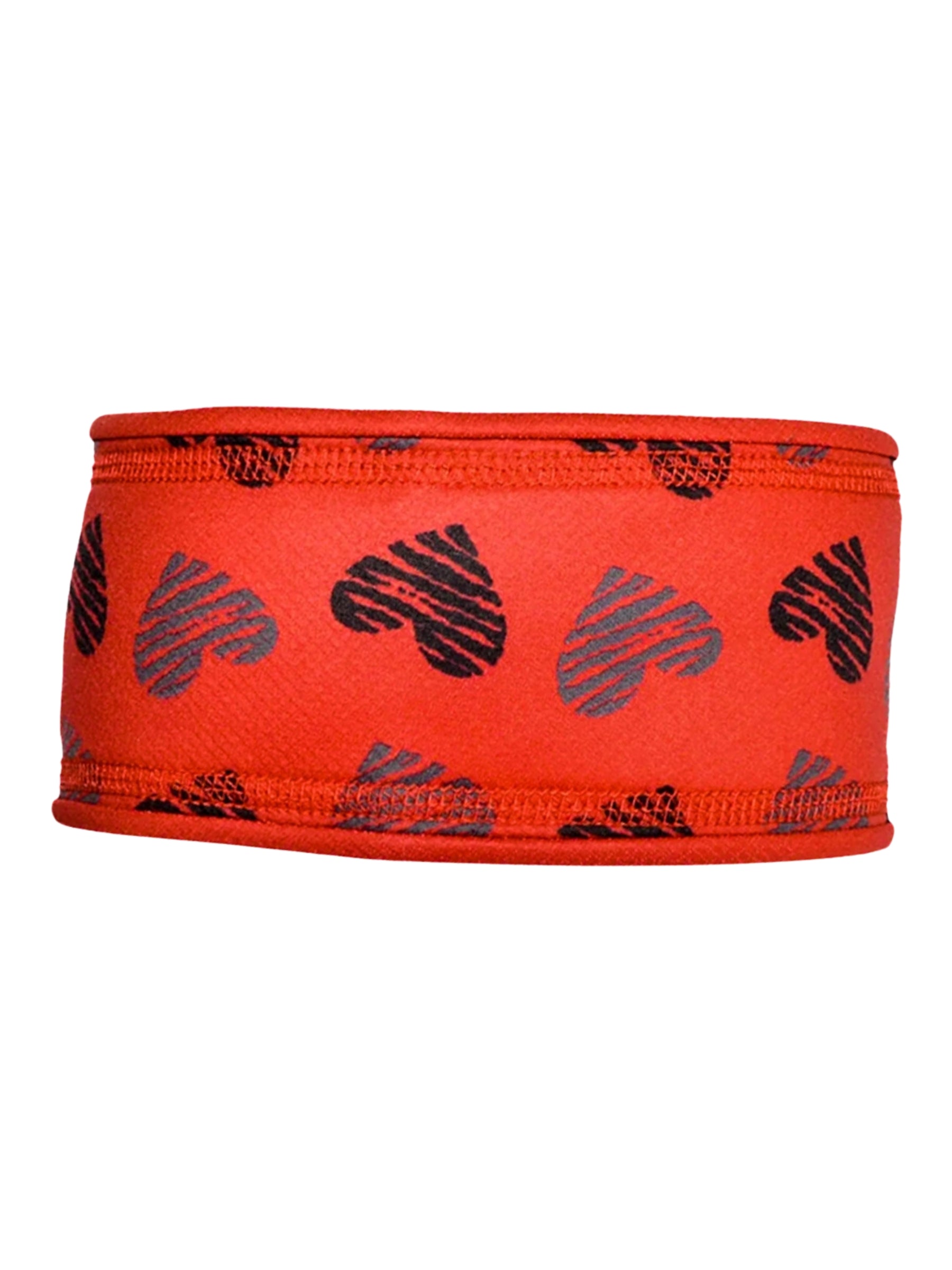 Bandeau Doublé Cœur - Rouge corsé - Noir - Asphalte
