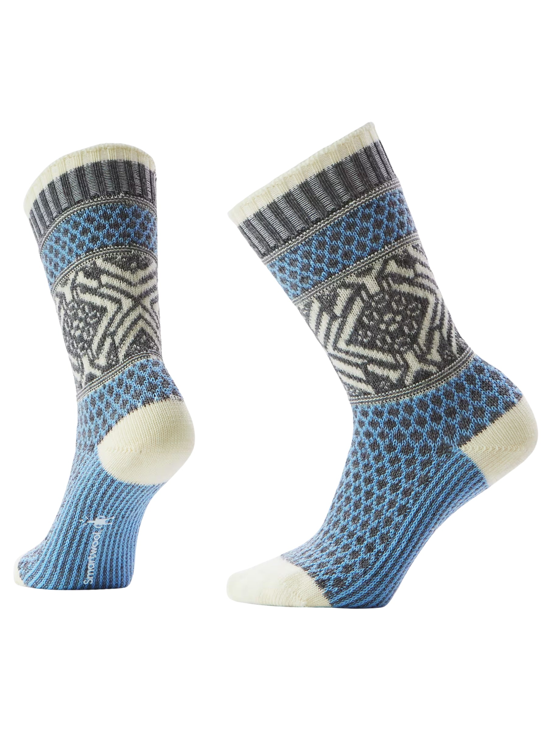 Bas Tous les Jours Cozy Popcorn Motif de Flocon de Neige - Bleu Serein