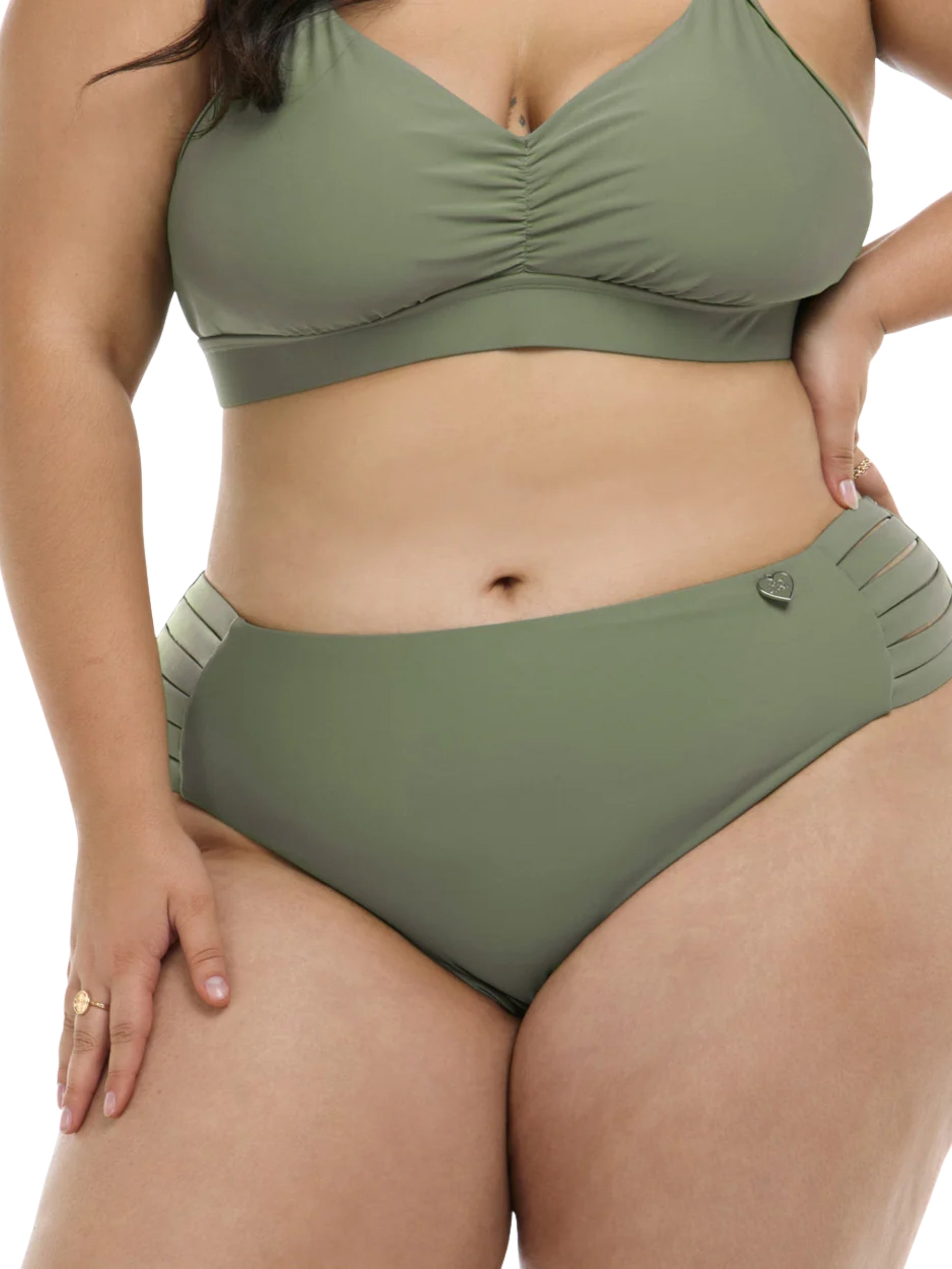 Plus Size Retro Smoothies Bikini Bottoms - Cactus