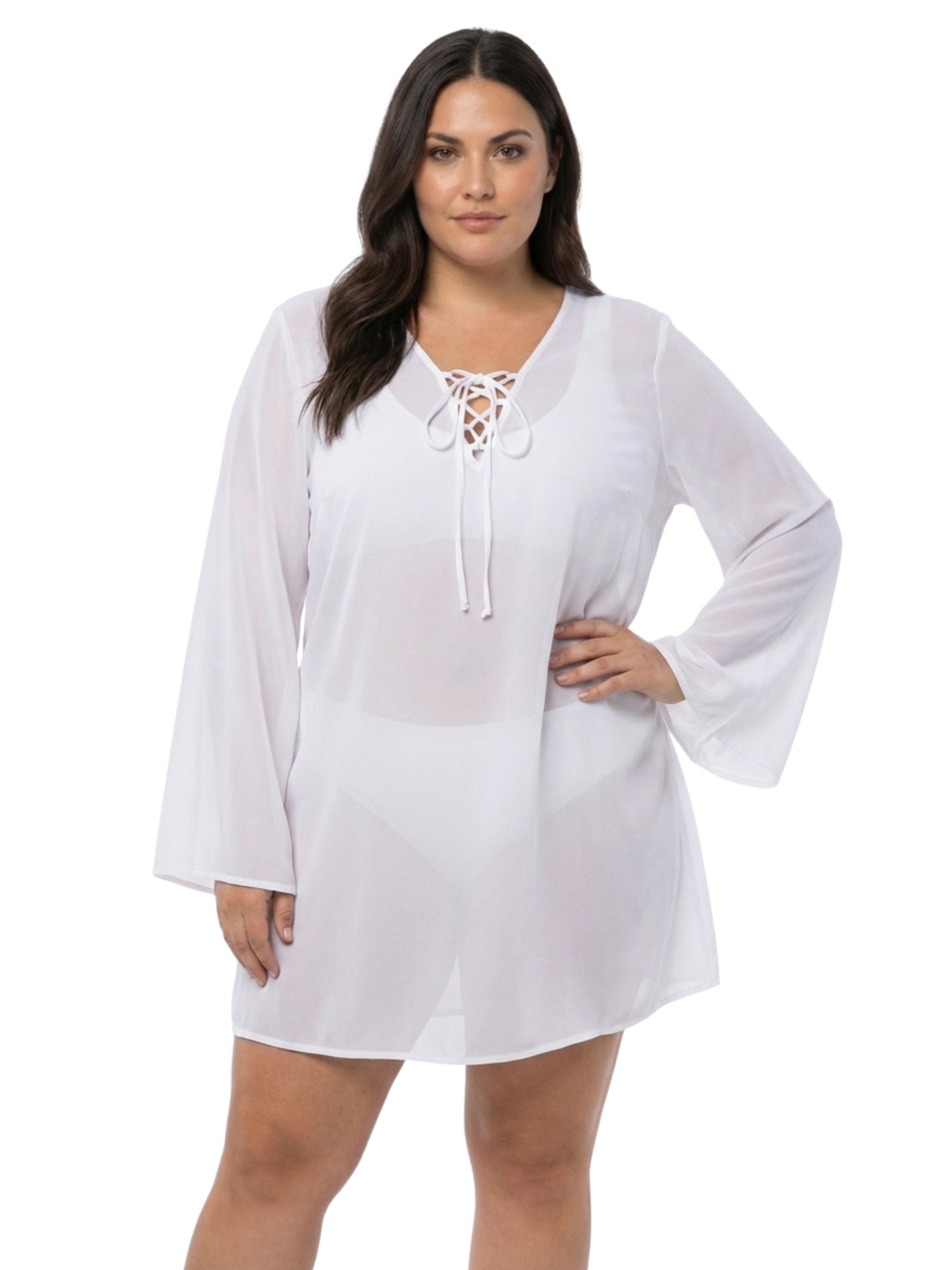 Cache-Maillot Beachcomber Taille Plus - Blanc