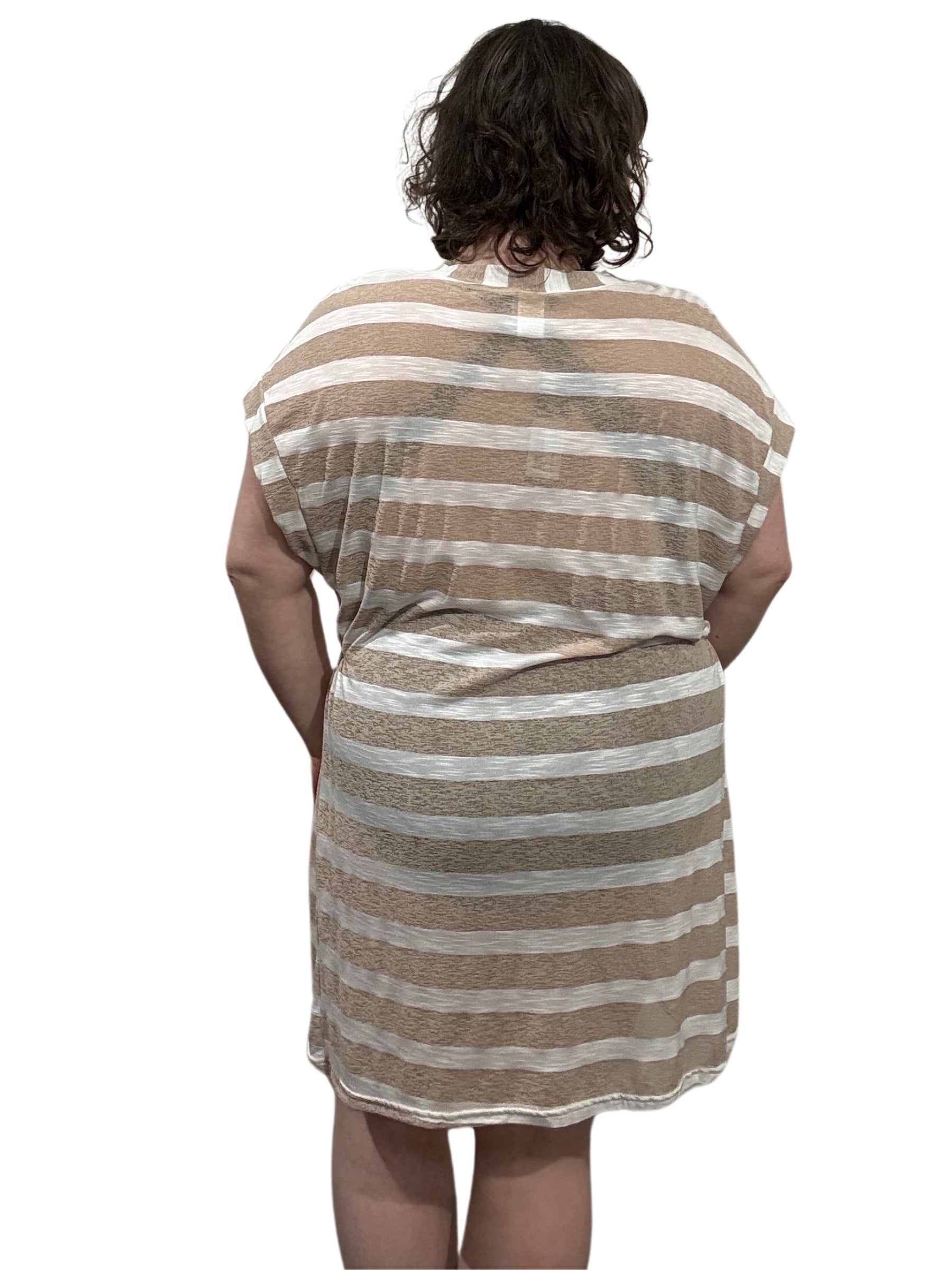 Cache Maillot Nautica Manche Courte Taille Plus - Sable & Blanc