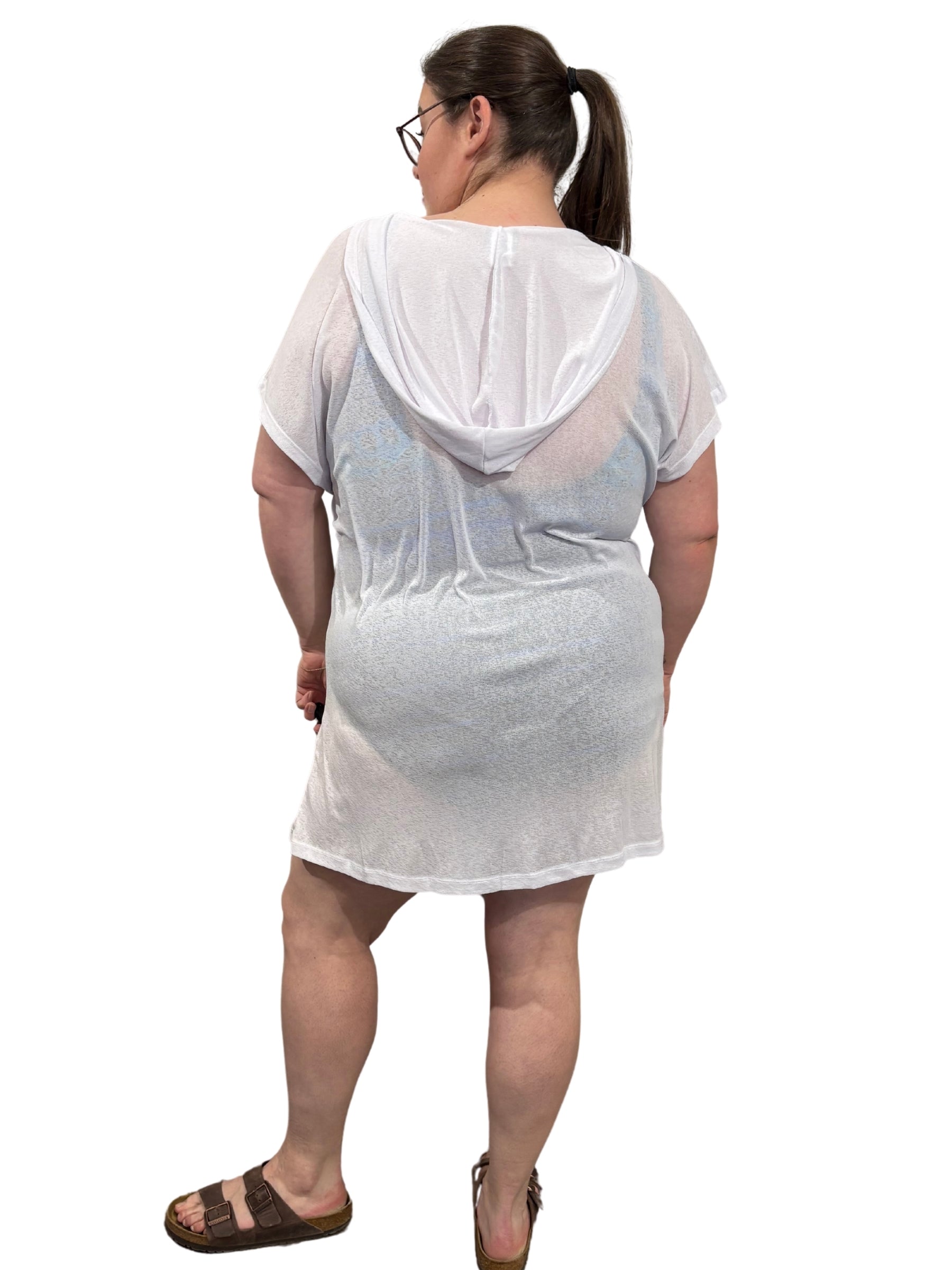 Cache Maillot Sandbanks À Capuchon Taille Plus - Blanc