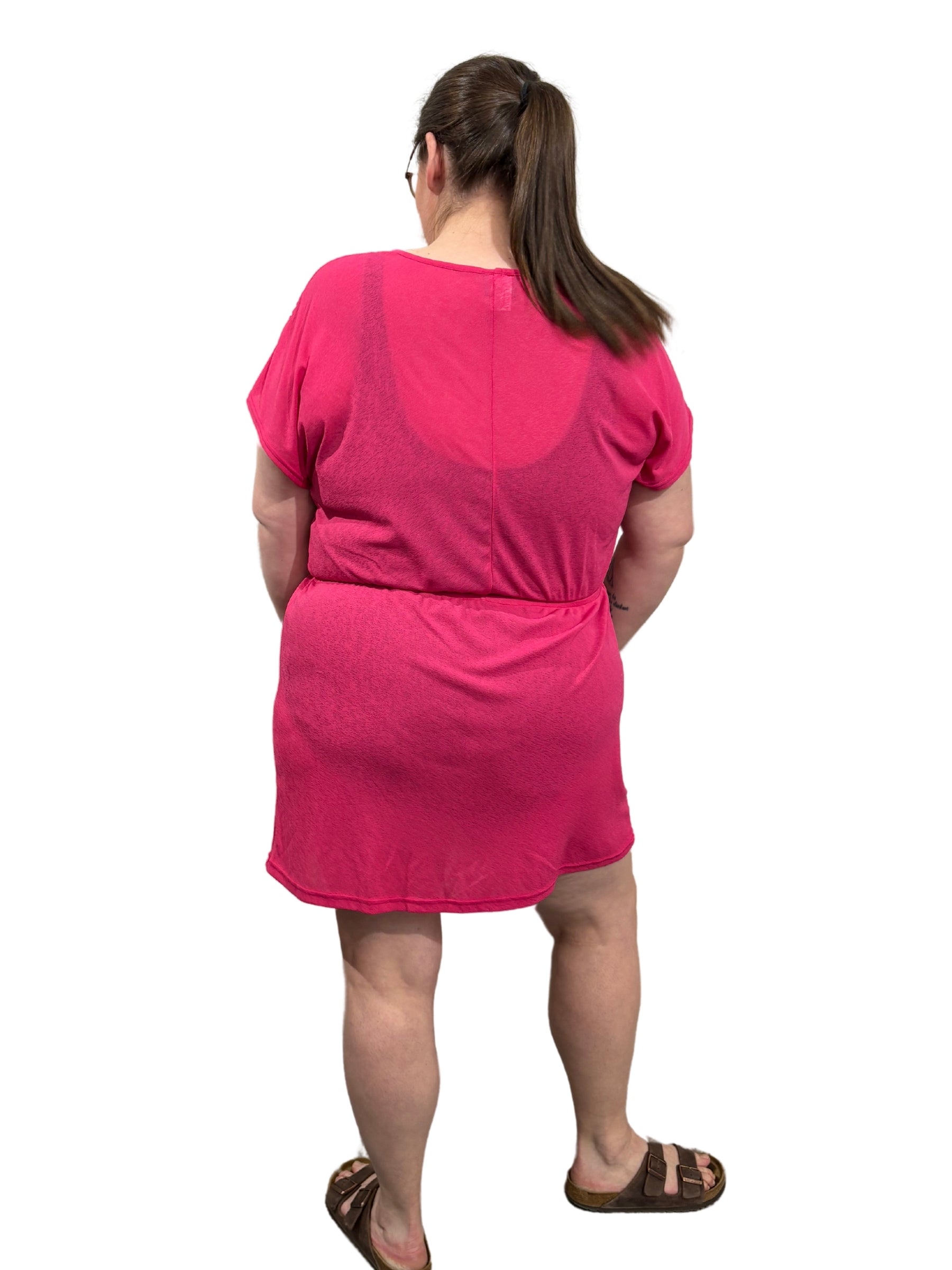 Cache Maillot Sandbanks Encolure en V Taille Plus - Fushia