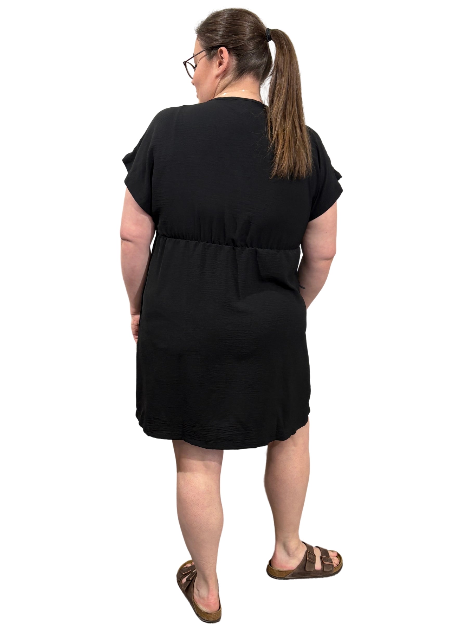 Stephanie's Cay Plus Size V-Neck Swimsuit Cover-Up - Black