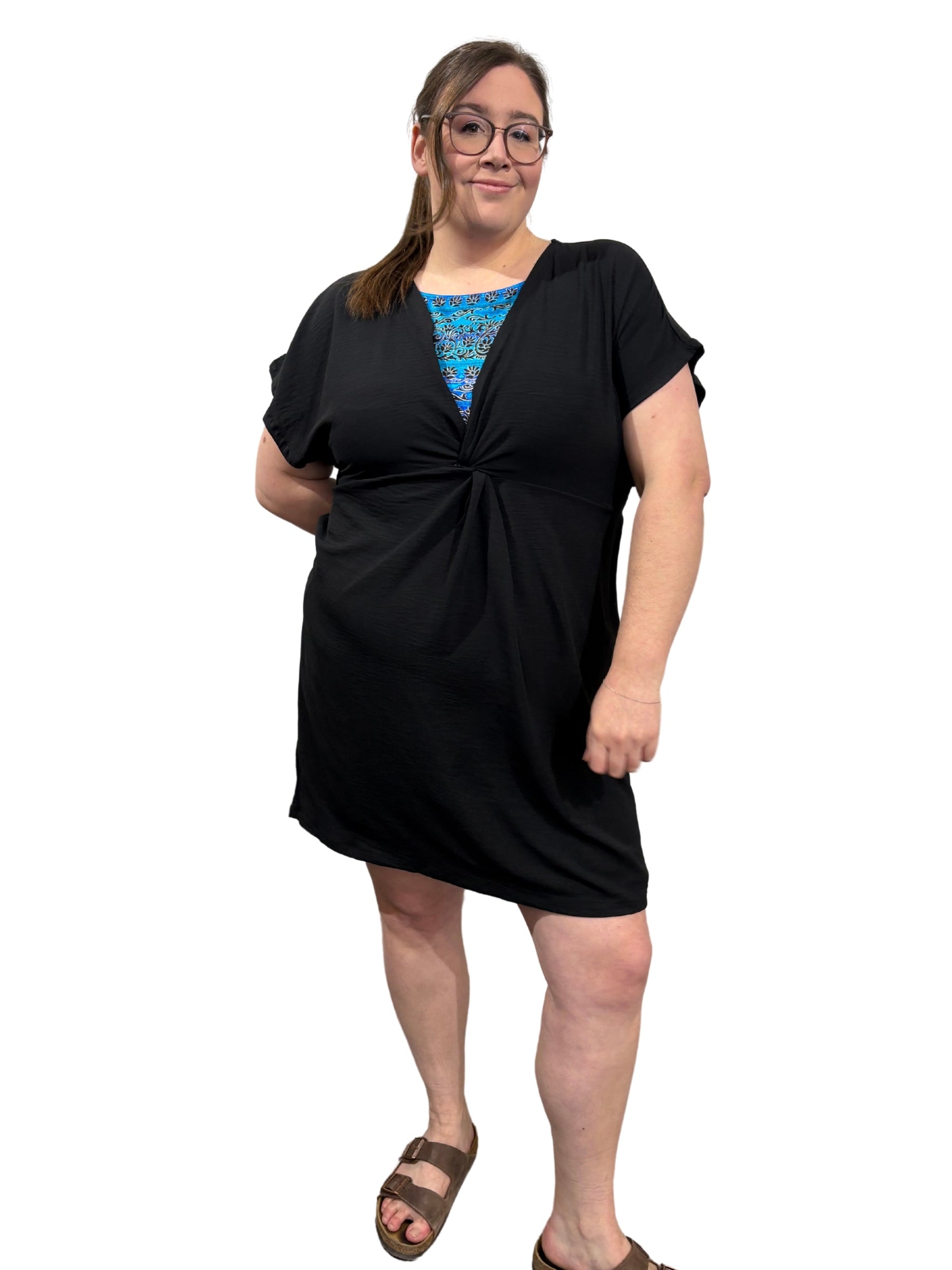 Cache Maillot Stephanie's Cay Encolure en V Taille Plus - Noir