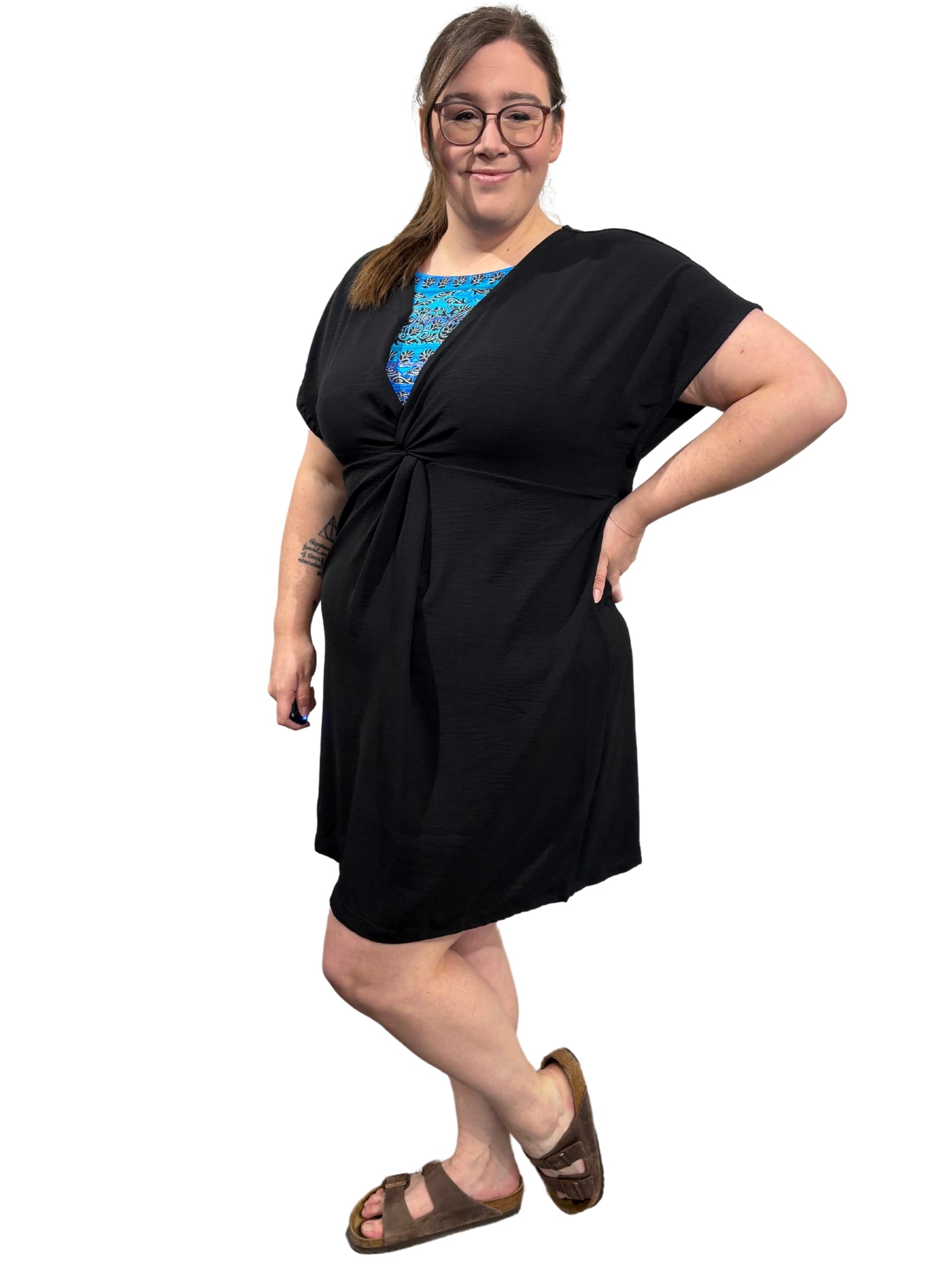 Cache Maillot Stephanie's Cay Encolure en V Taille Plus - Noir