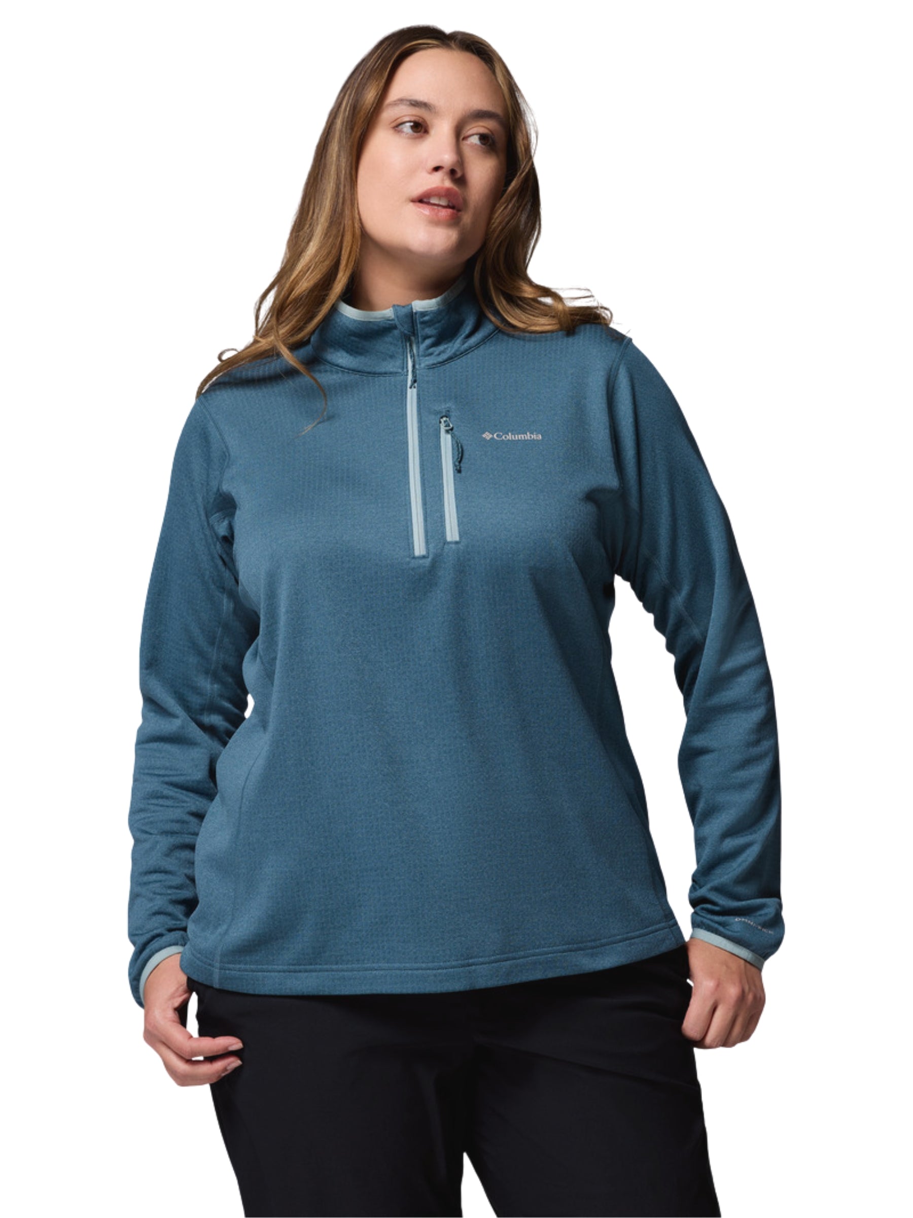 Chandail Demi-Zip Essential Hike™ Grid Taille Plus - Everblue & Crushed Blue