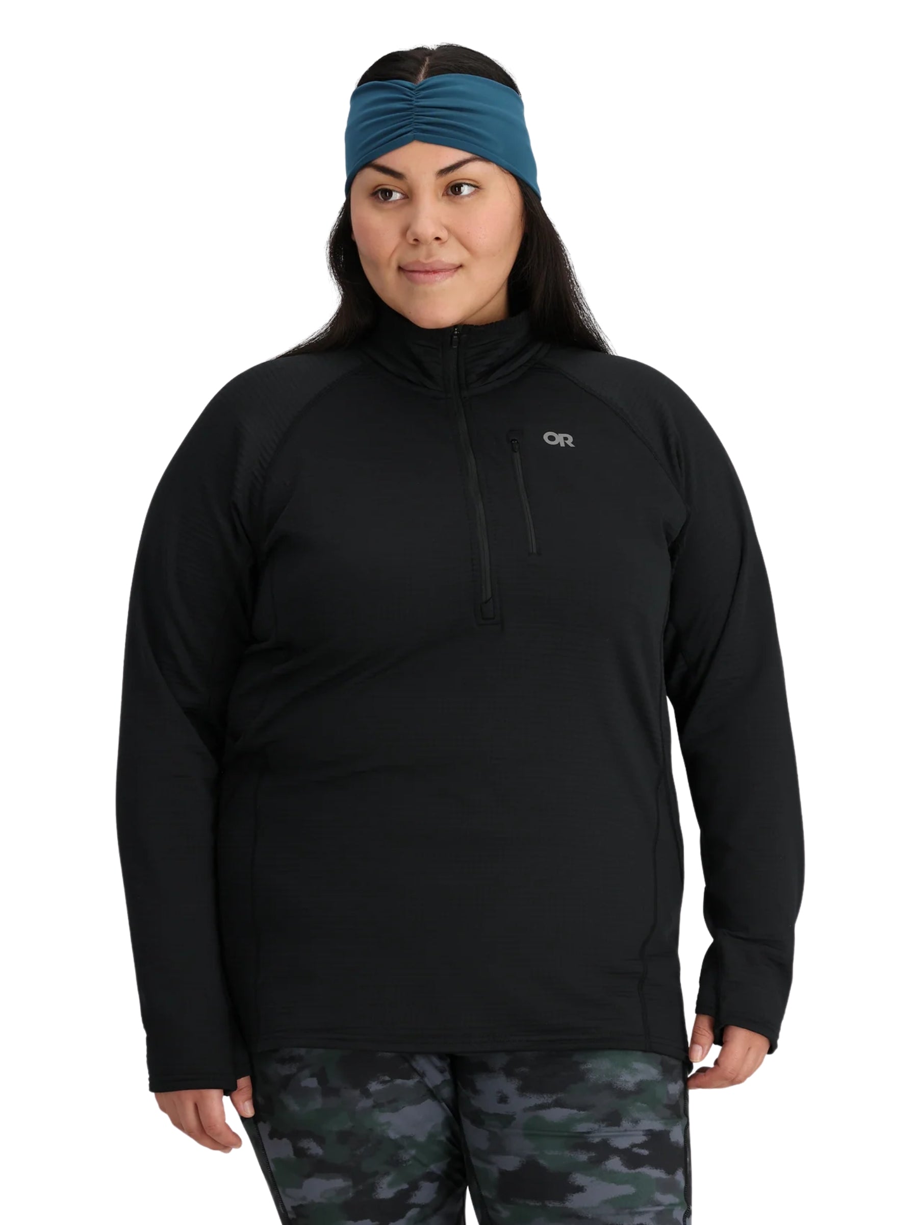 Chandail Polaire Vigor Grid Half Zip Taille Plus - Black