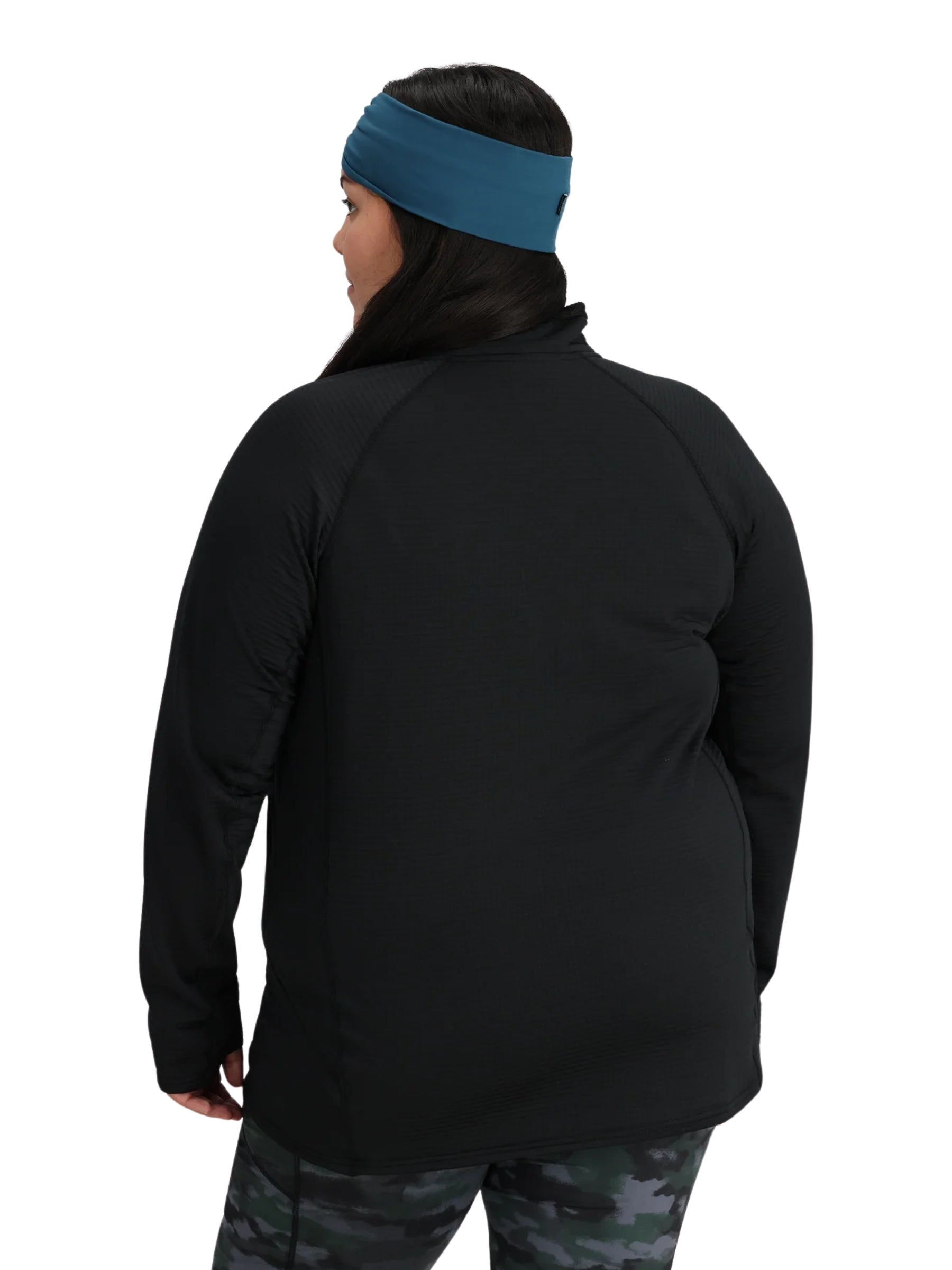 Chandail Polaire Vigor Grid Half Zip Taille Plus - Black