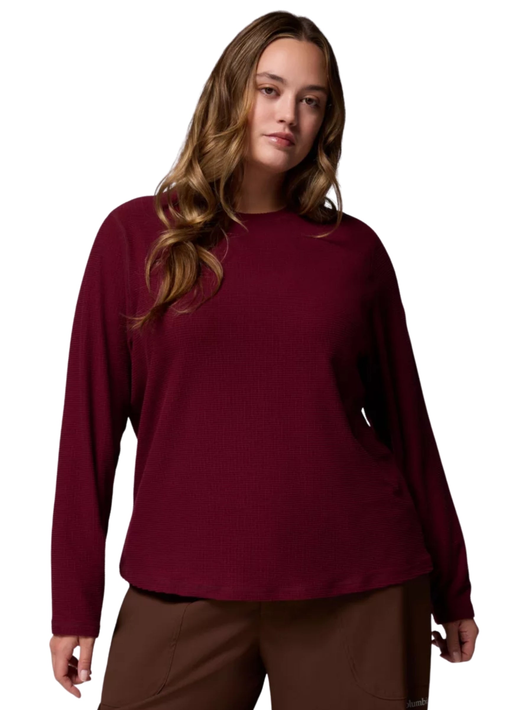 Chandail Brea Falls Grid Taille Plus - Rich Wine