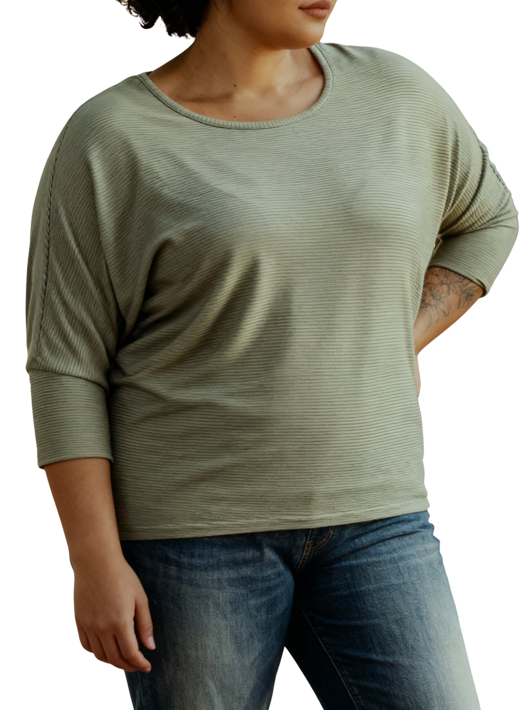 Chandail Harmonie Taille Plus - Sauge