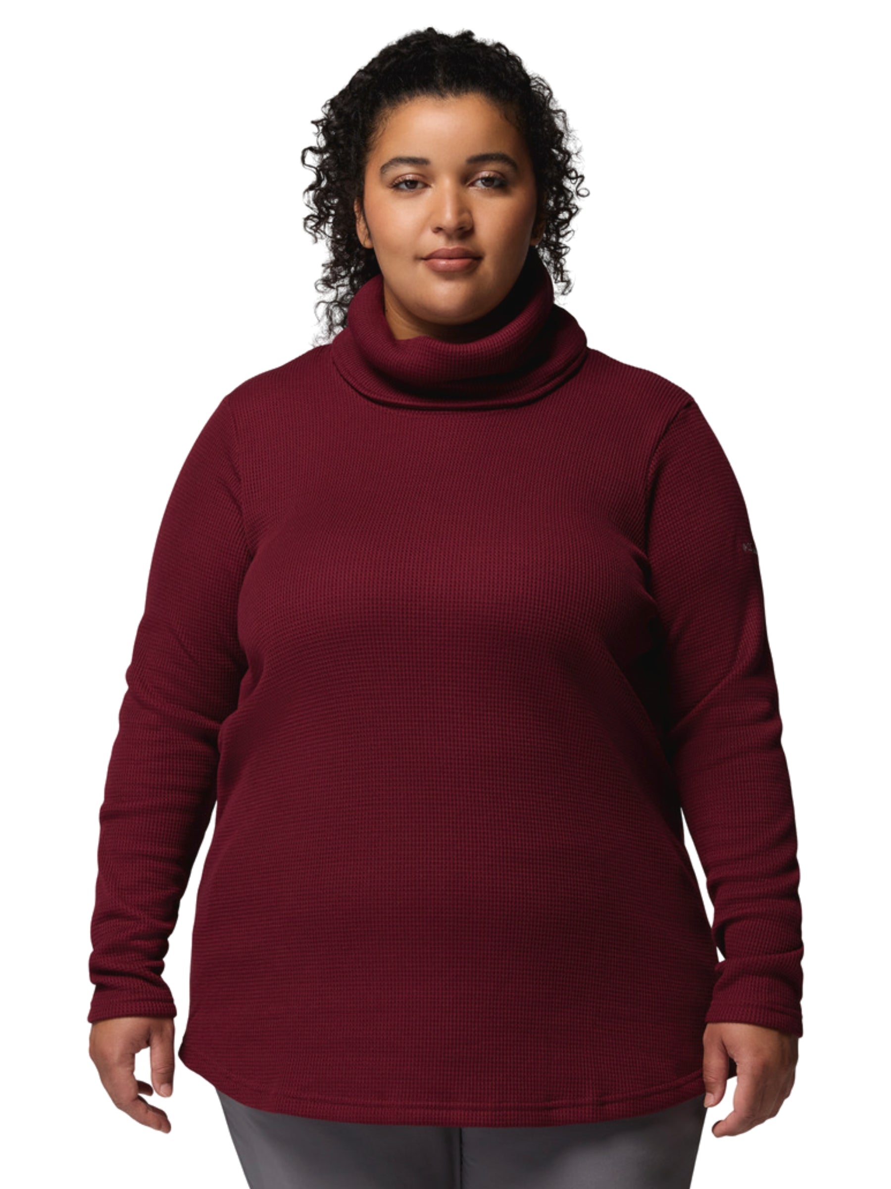 Chandail M/L Col Bénitier Gaufré Holly Hideaway Taille Plus - Rich Wine