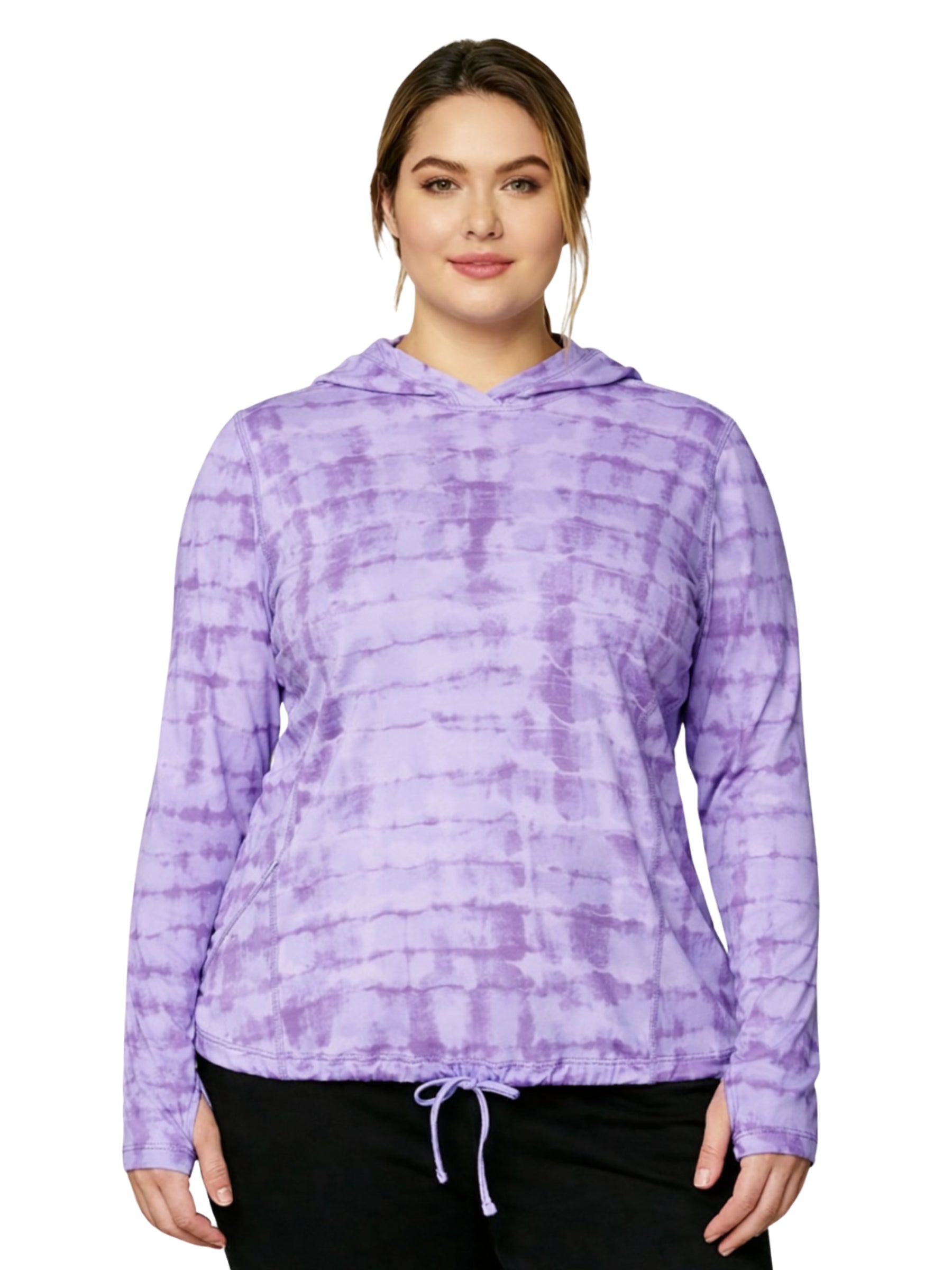 Chandail à Capuchon Crater Lake Taille Plus - Harbor Violet Prismatic Print