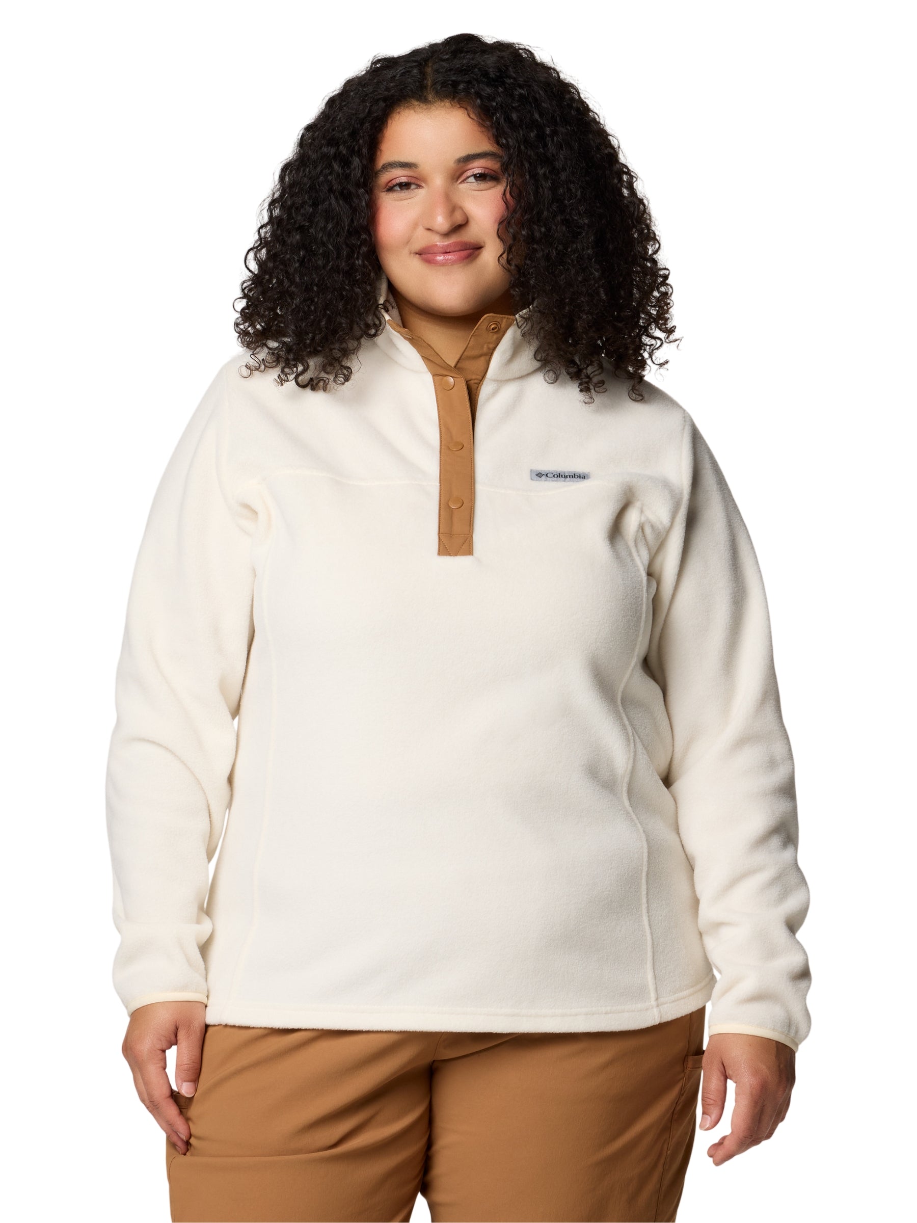 Chandail à Snap En Polaire Benton Springs II Taille Plus - Chalk & Camel Brown