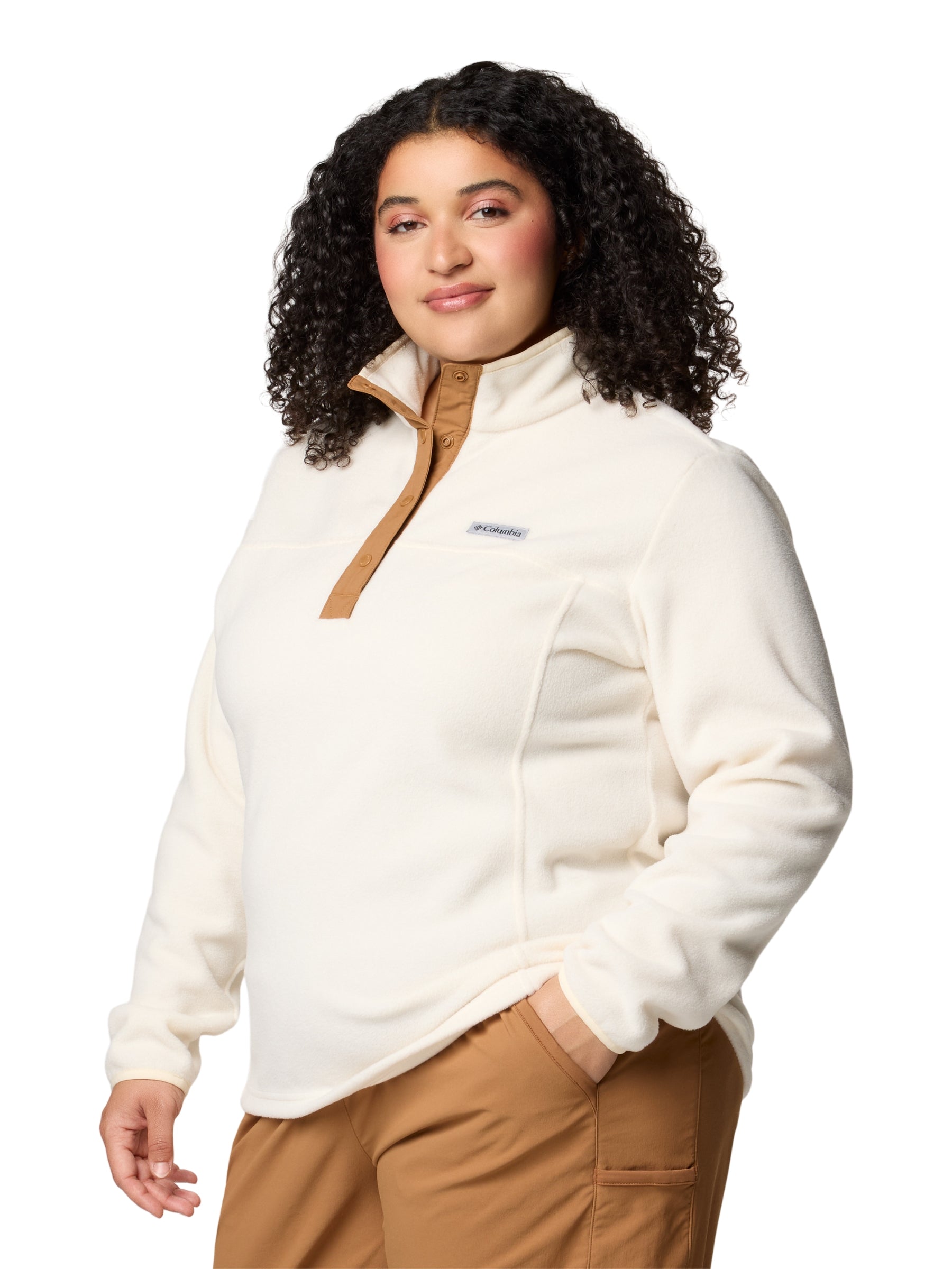 Chandail à Snap En Polaire Benton Springs II Taille Plus - Chalk & Camel Brown