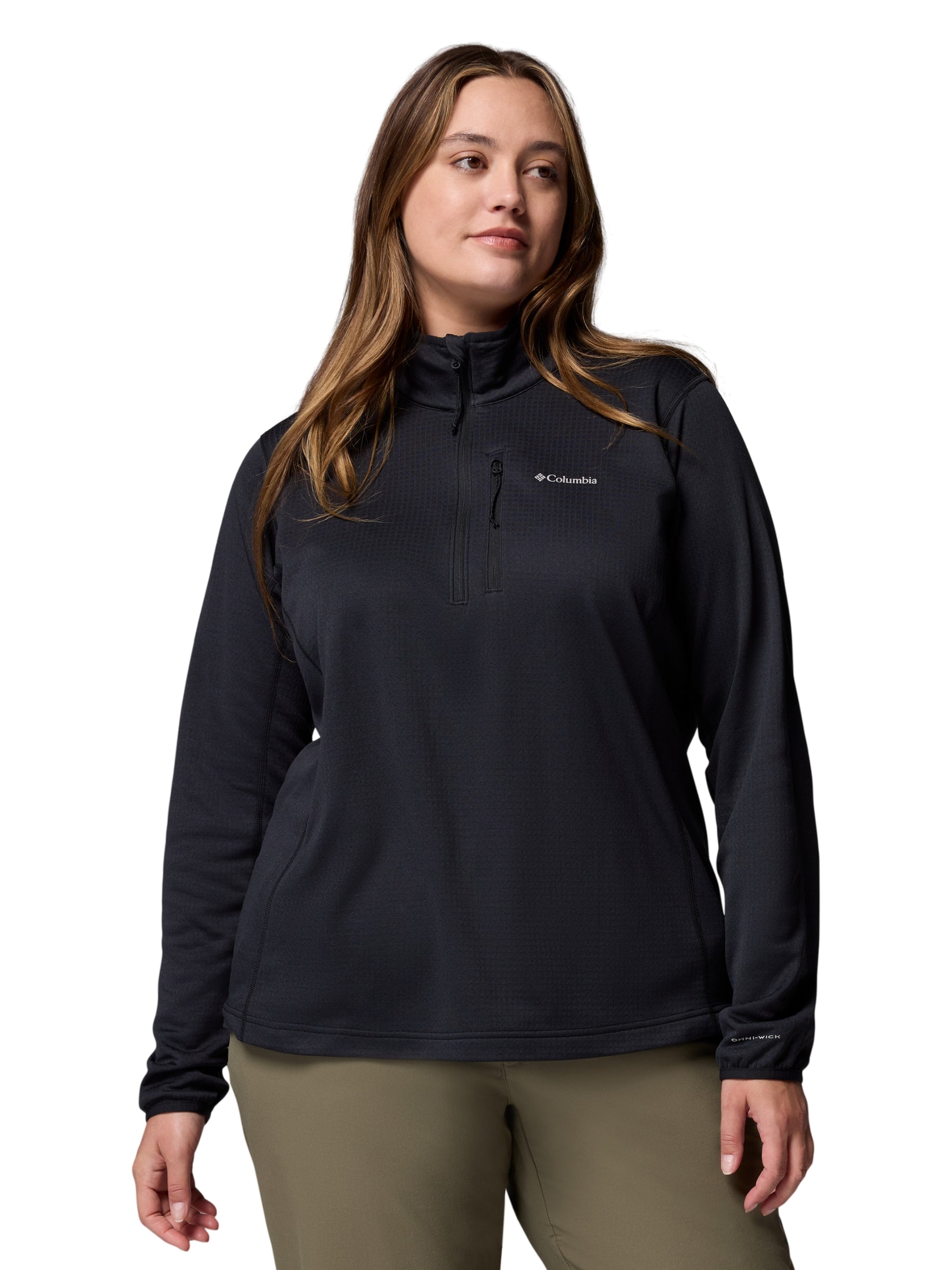 Chandail Demi-Zip Essential Hike™ Grid Taille Plus - Noir