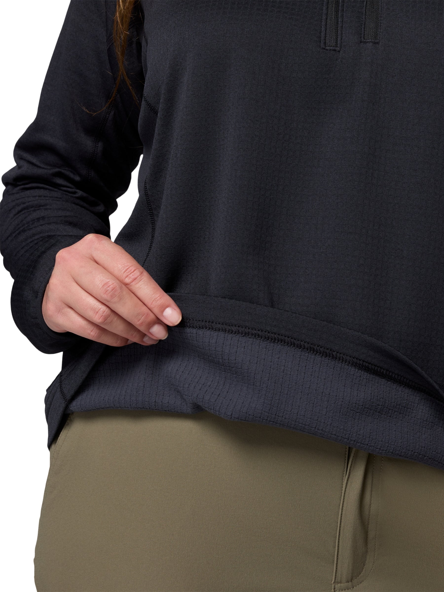 Chandail Demi-Zip Essential Hike™ Grid Taille Plus - Noir