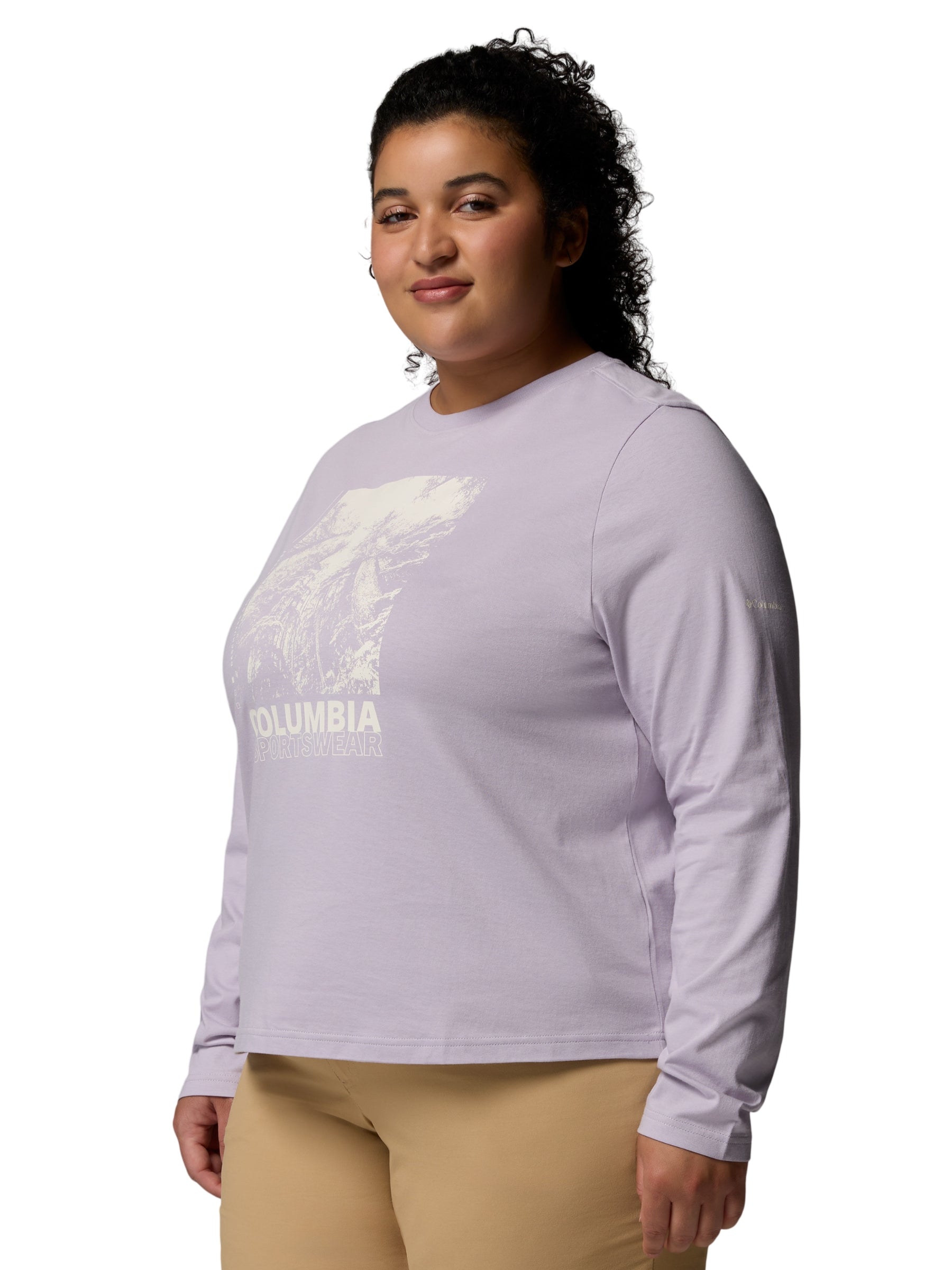 Chandail Graphique M/L Rolling Bend Taille Plus - Lavender Pearl, Amazing Heights