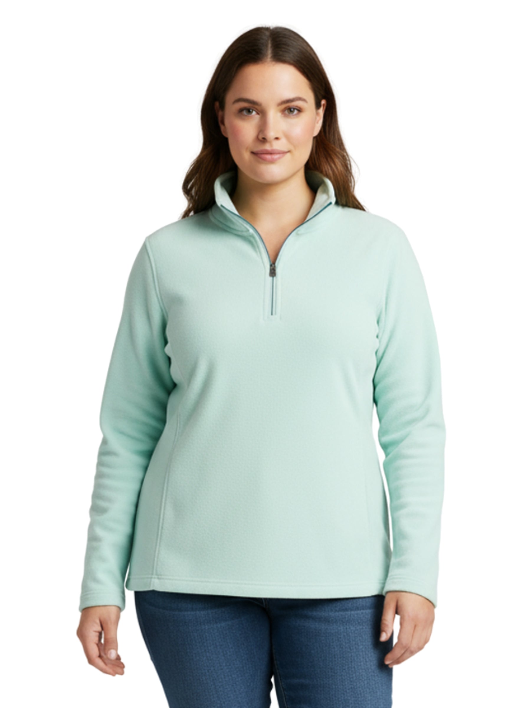 Chandail polaire 1/4 Zip KSW 101 Taille Plus - Light Ice Blue