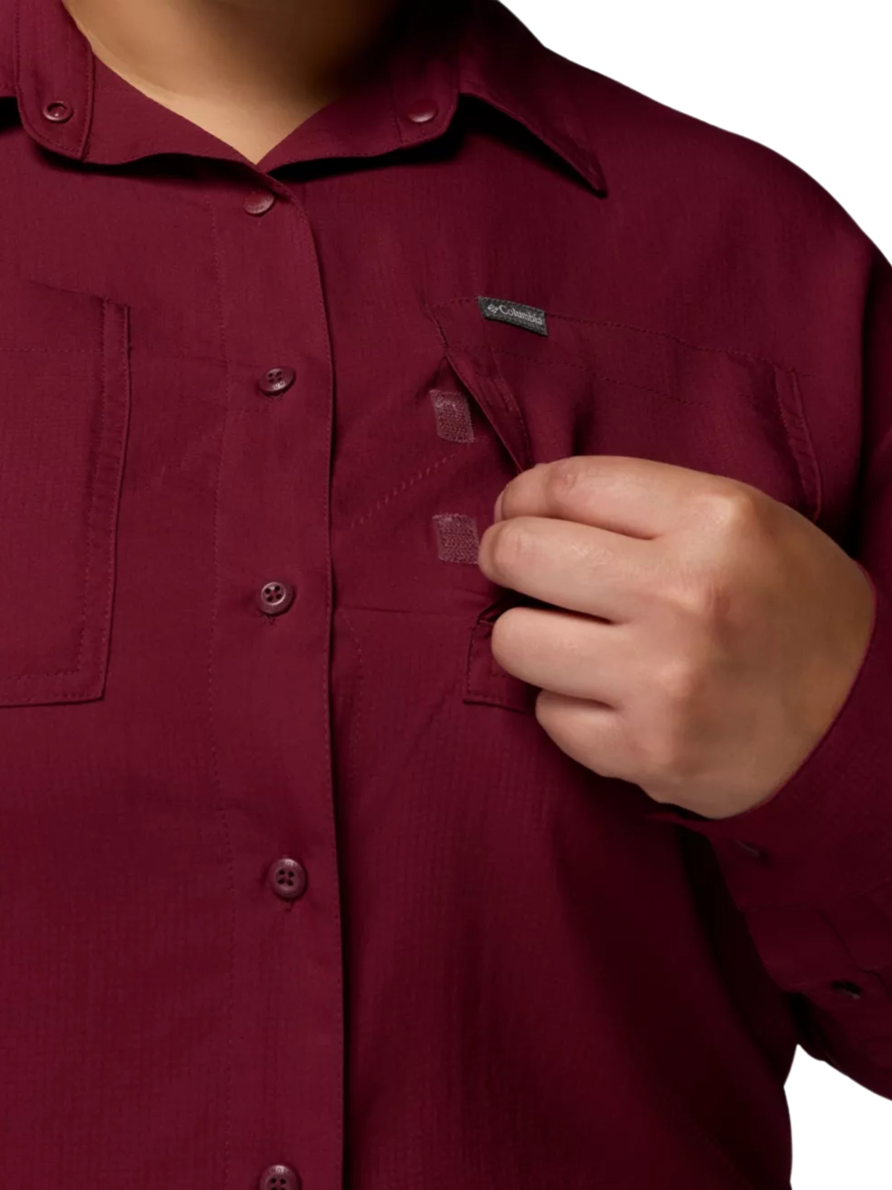Plus Size Silver Ridge Utility Shirt - Rich Wine