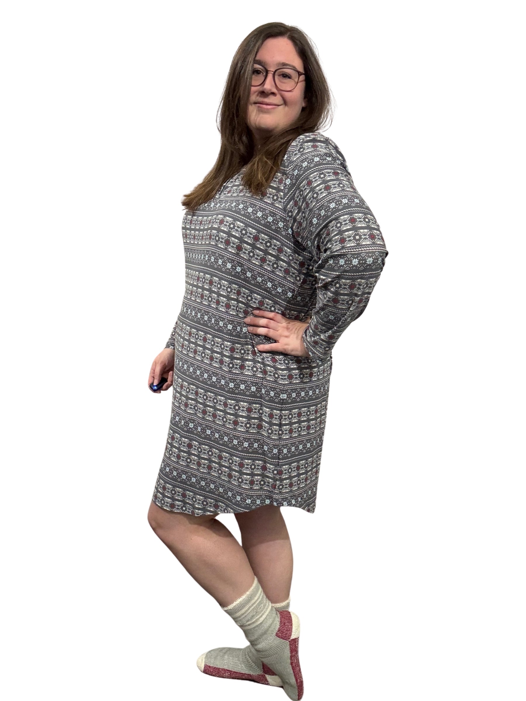 Chemise de Nuit Taille Plus (Imprimé Charcoal) de Cool Girl