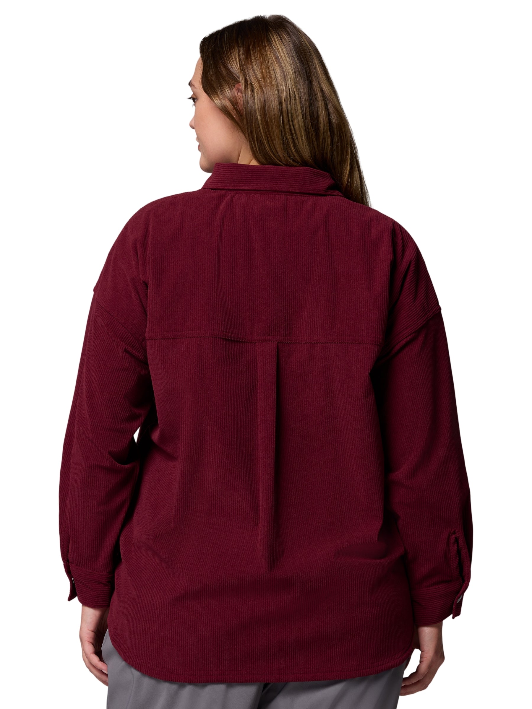 Blue Point Creek Plus Size Corduroy Shirt - Rich Wine