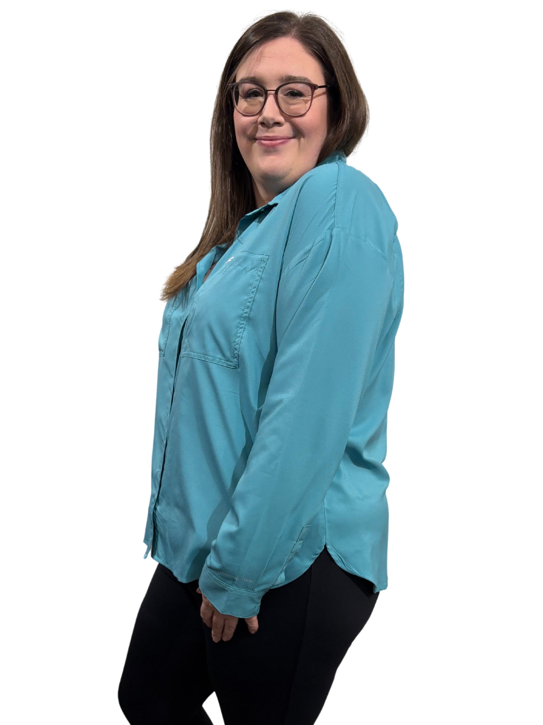 Silver Ridge Utility Plus Size Shirt - Teal