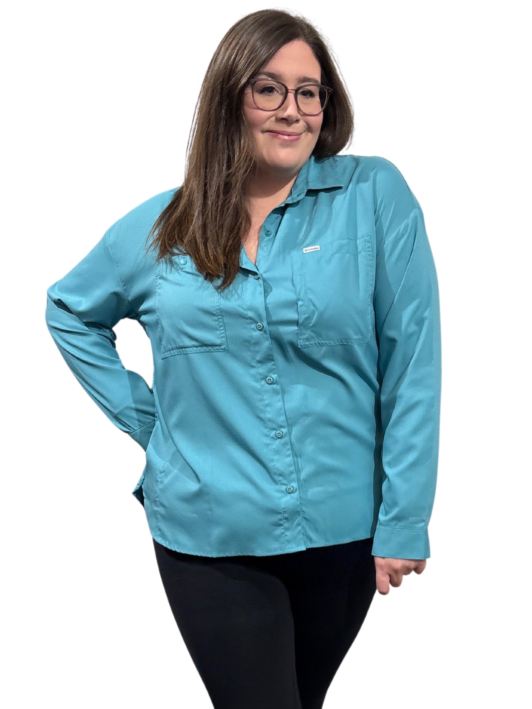 Silver Ridge Utility Plus Size Shirt Teal