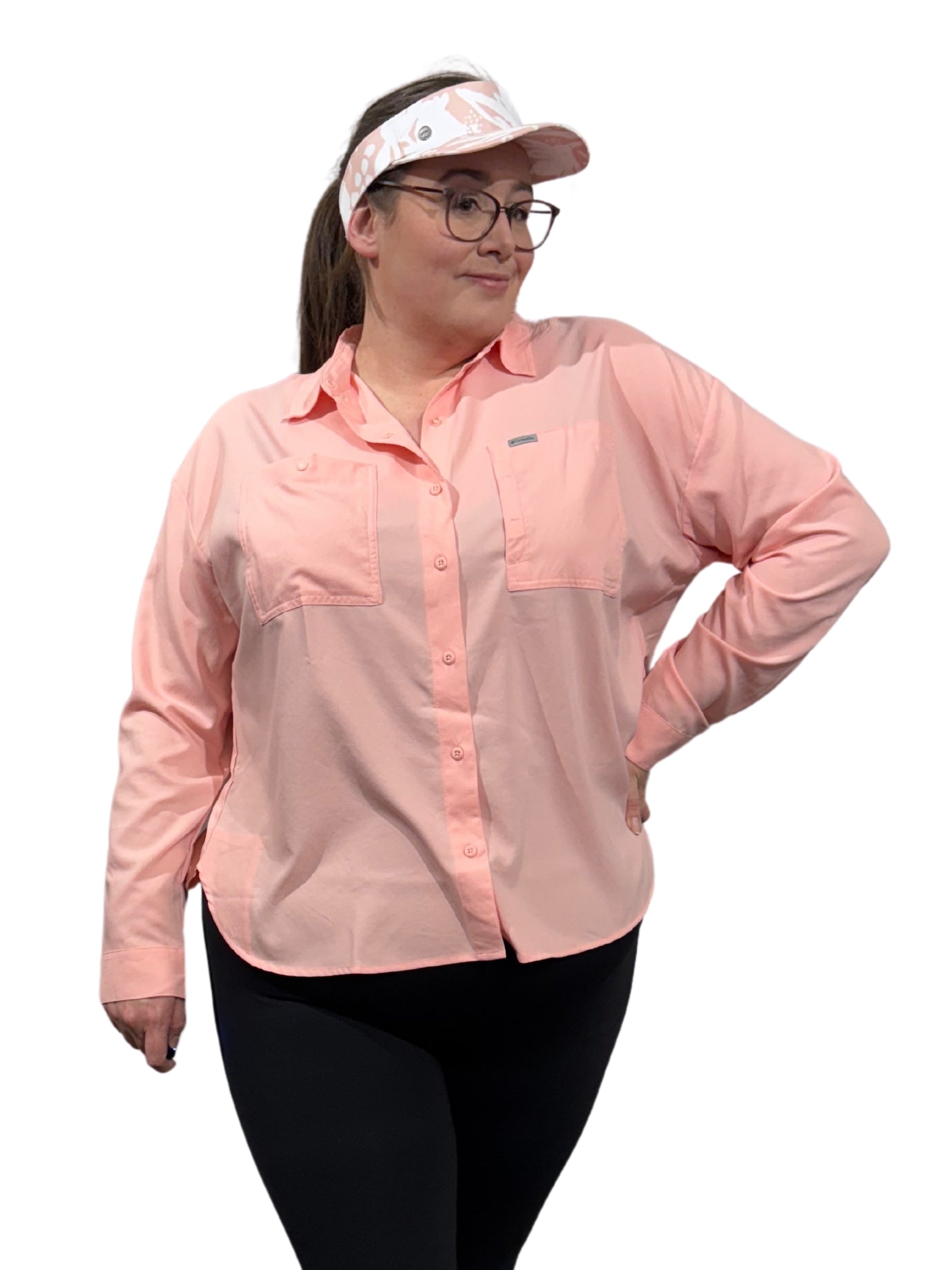 Plus Size Silver Ridge Utility Shirt - Pink Sand